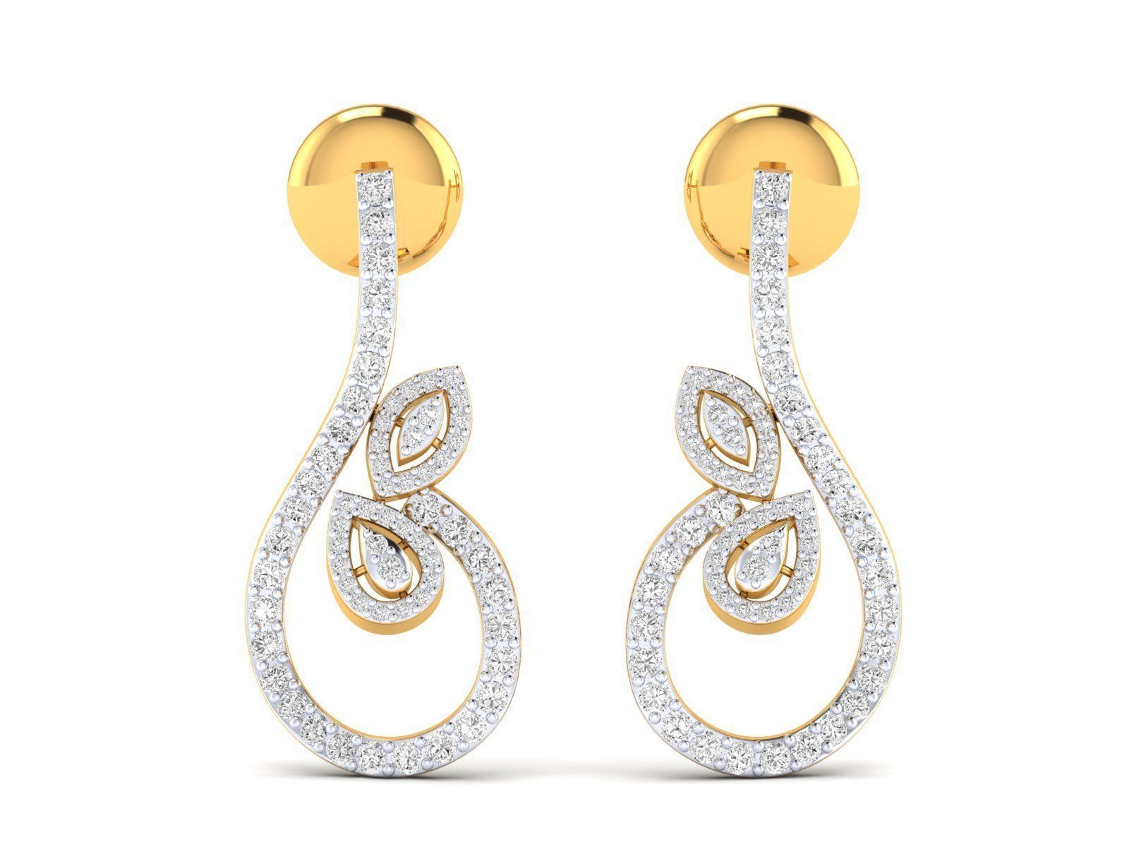 Women Pendant Earrings Ring set 3dm stl render detail 3D print model_35