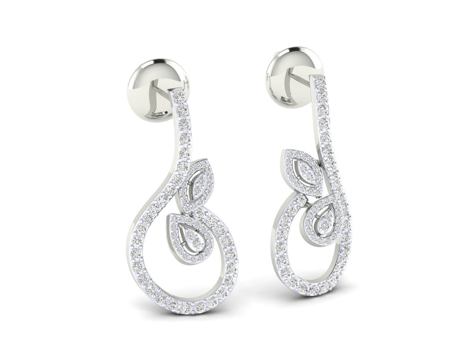 Women Pendant Earrings Ring set 3dm stl render detail 3D print model_26