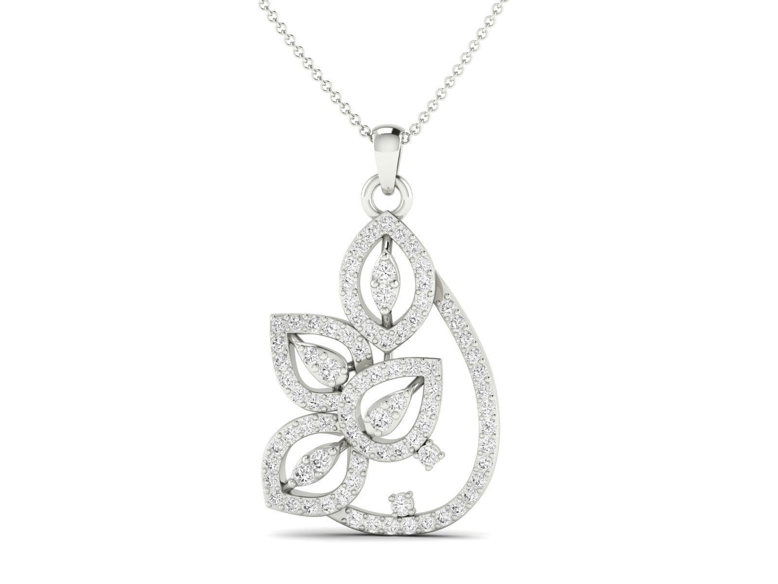 Women Pendant Earrings Ring set 3dm stl render detail 3D print model_11