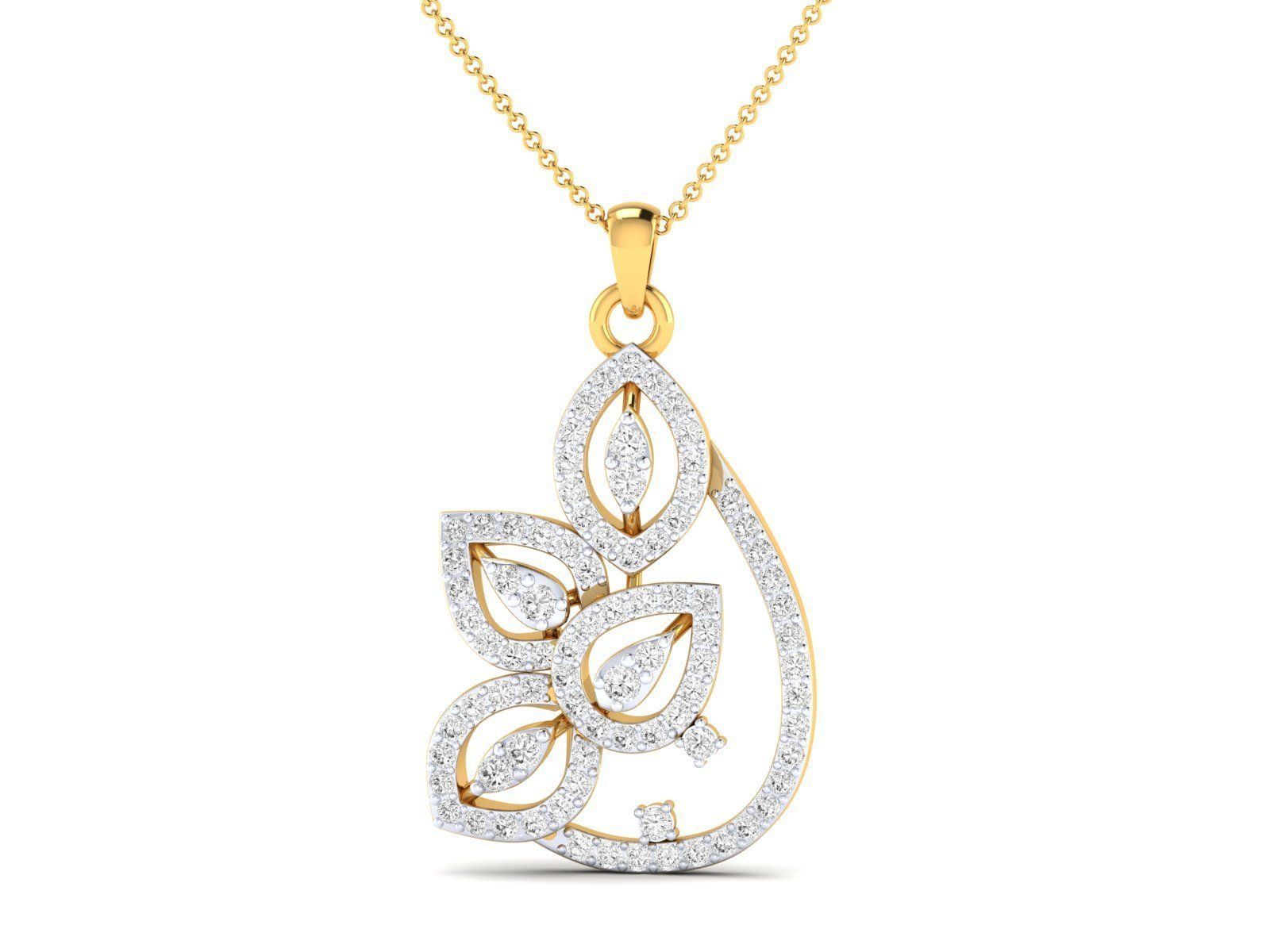 Women Pendant Earrings Ring set 3dm stl render detail 3D print model_17