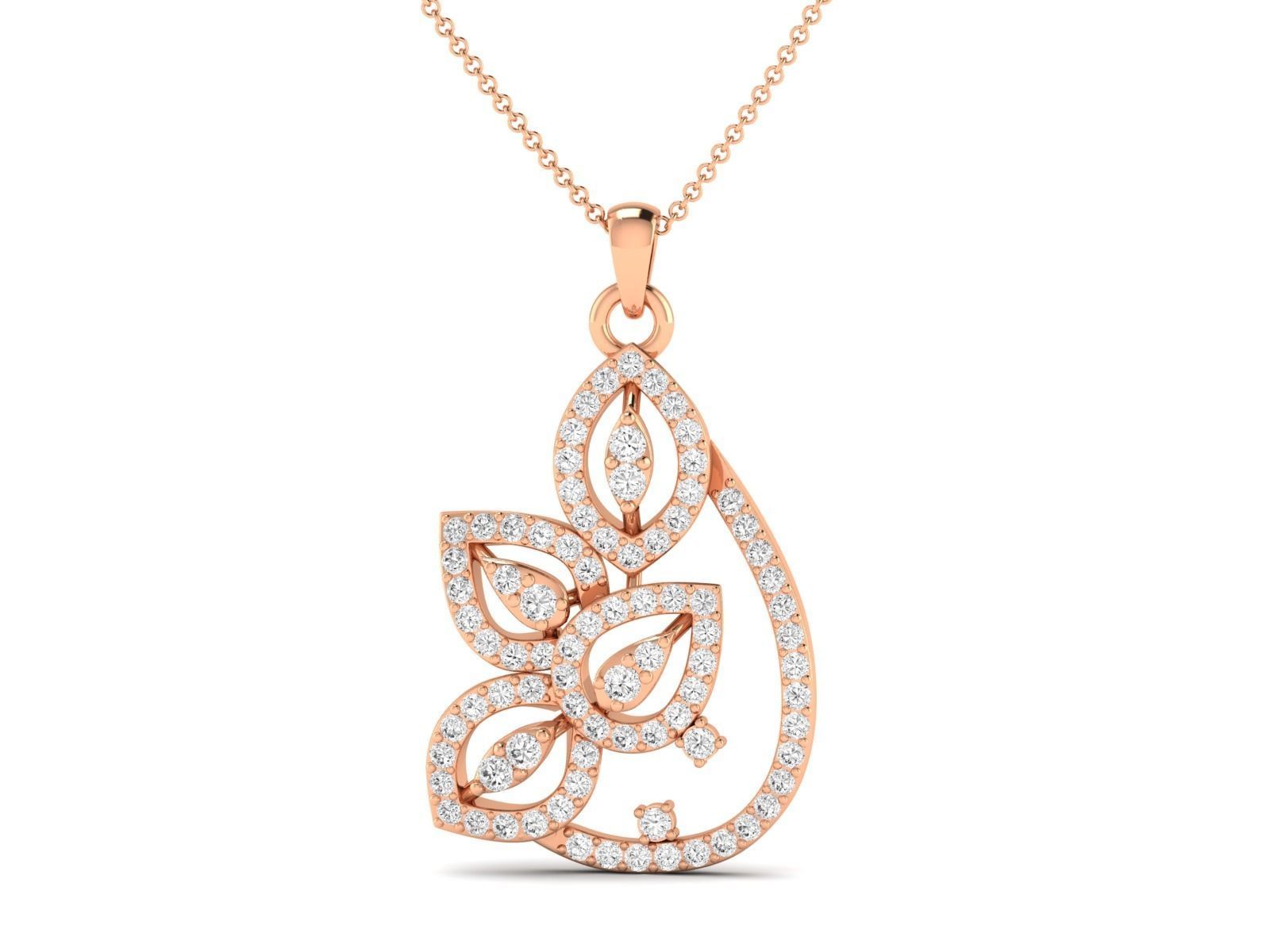 Women Pendant Earrings Ring set 3dm stl render detail 3D print model_6