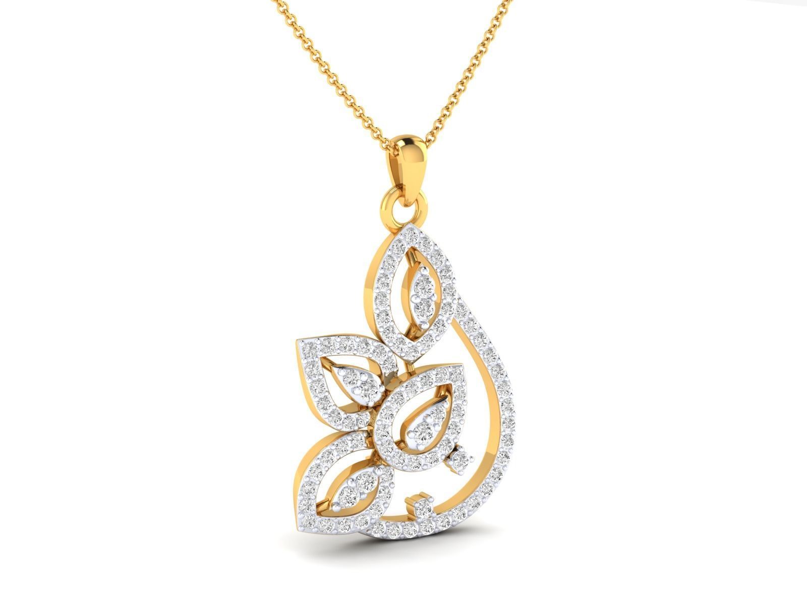 Women Pendant Earrings Ring set 3dm stl render detail 3D print model_16