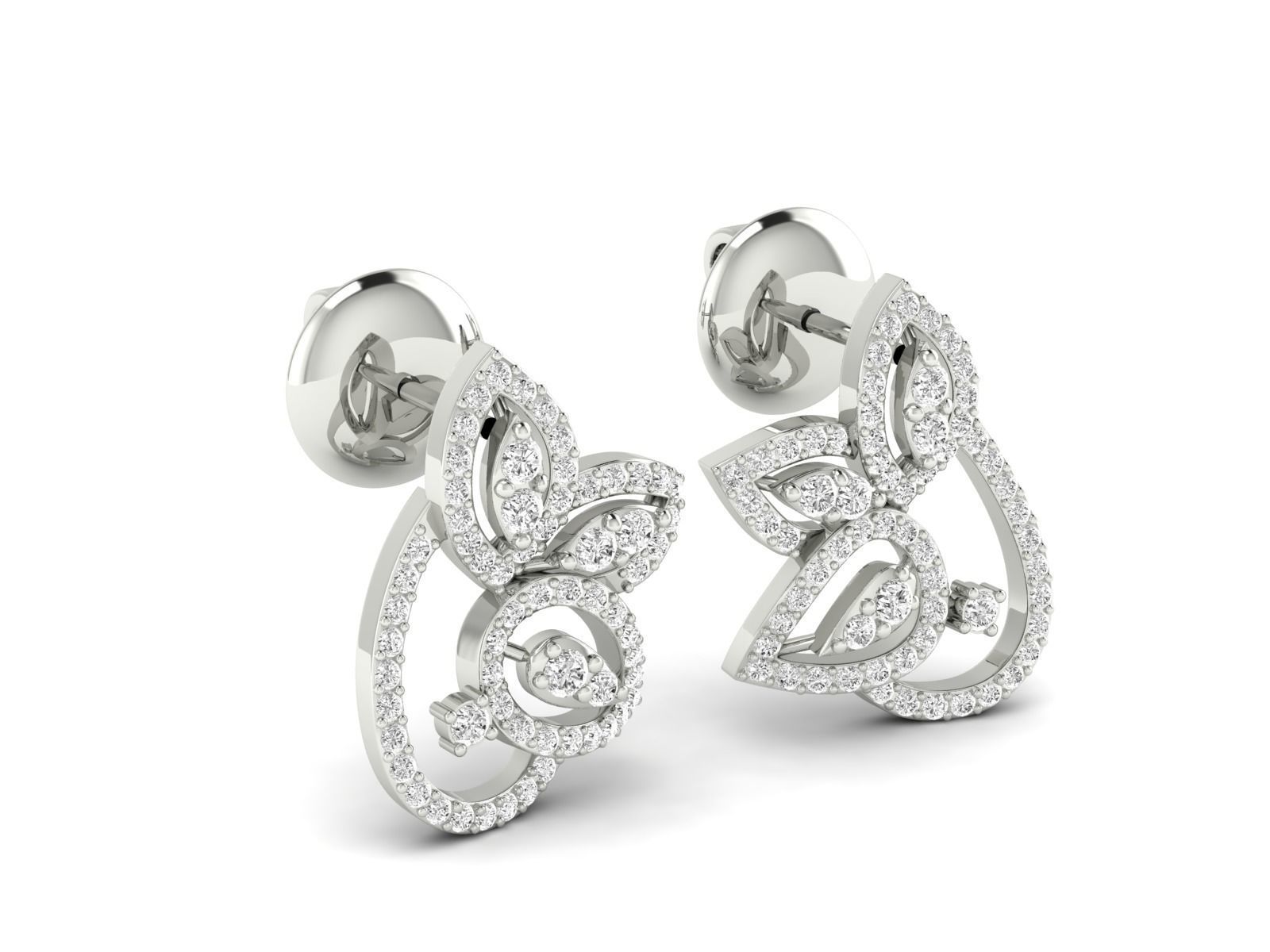 Women Pendant Earrings Ring set 3dm stl render detail 3D print model_28