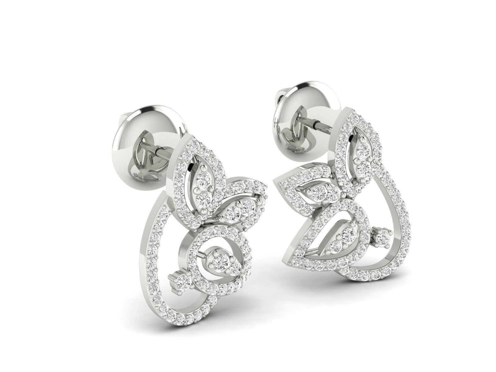 Women Pendant Earrings Ring set 3dm stl render detail 3D print model_27