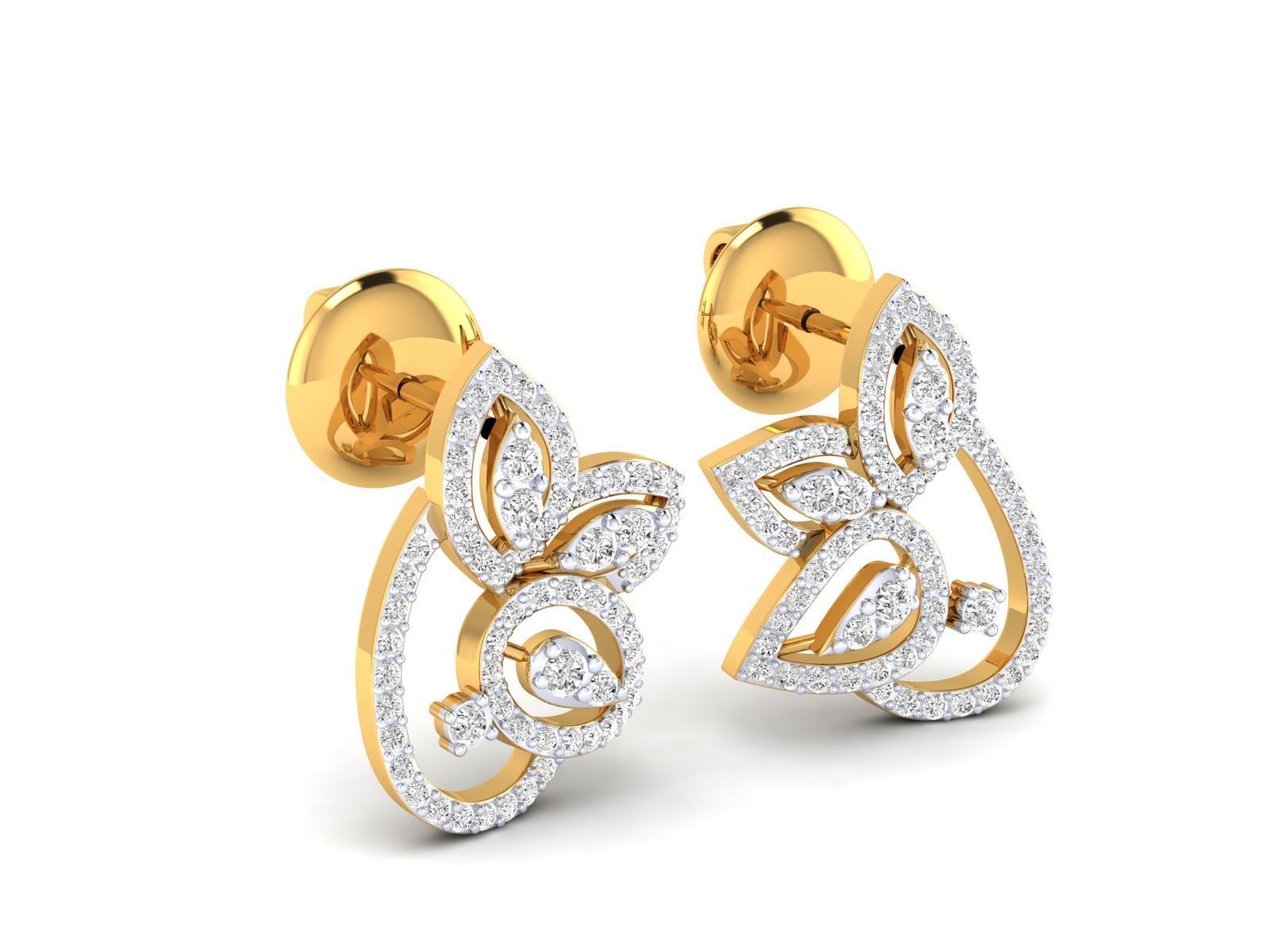 Women Pendant Earrings Ring set 3dm stl render detail 3D print model_34