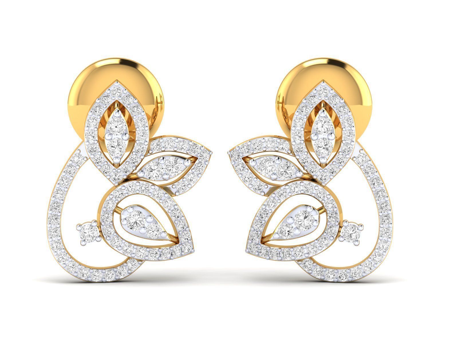 Women Pendant Earrings Ring set 3dm stl render detail 3D print model_35