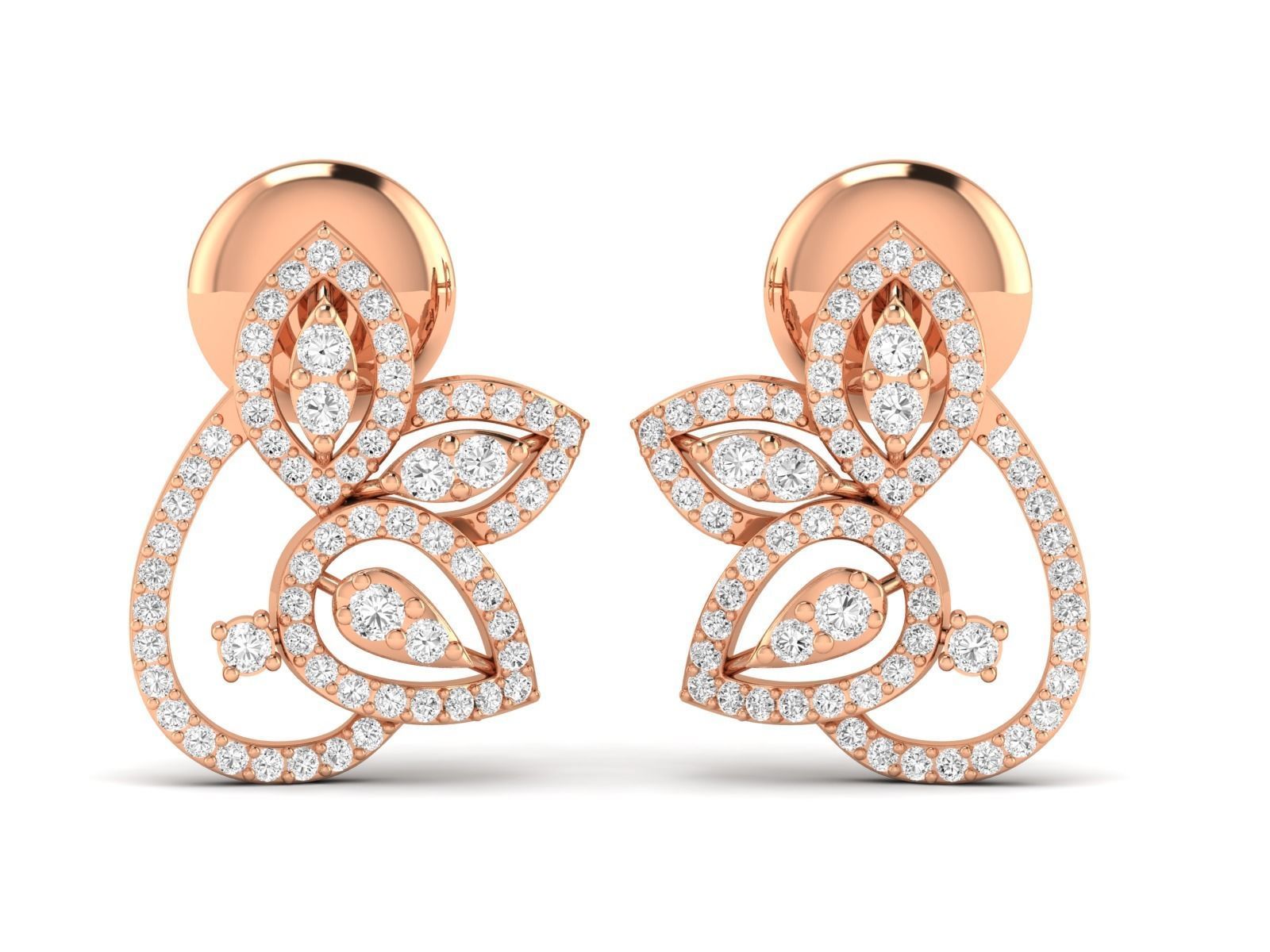 Women Pendant Earrings Ring set 3dm stl render detail 3D print model_24