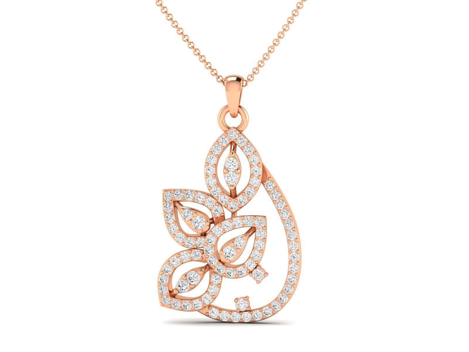 Women Pendant Earrings Ring set 3dm stl render detail 3D print model_3