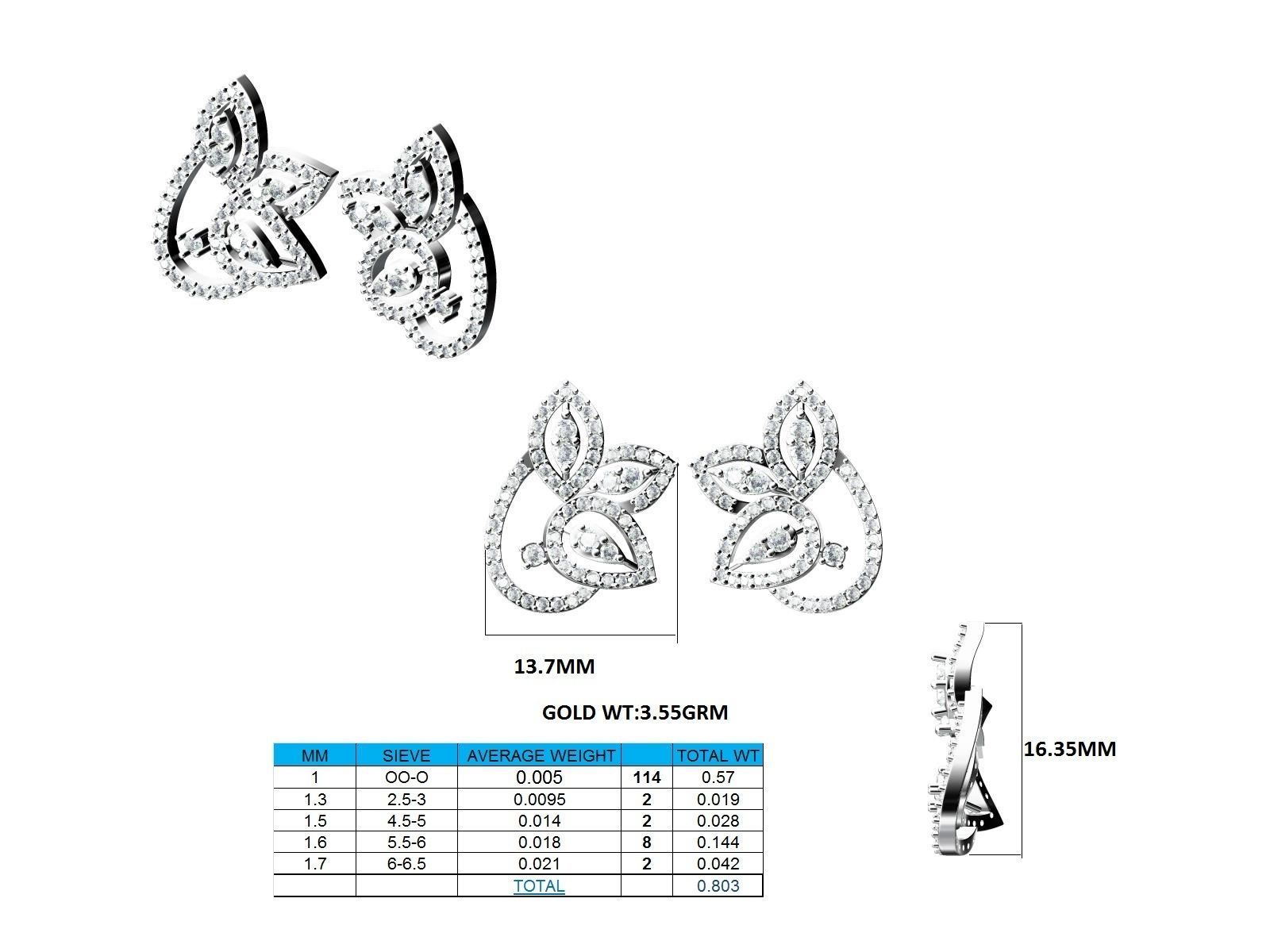 Women Pendant Earrings Ring set 3dm stl render detail 3D print model_39
