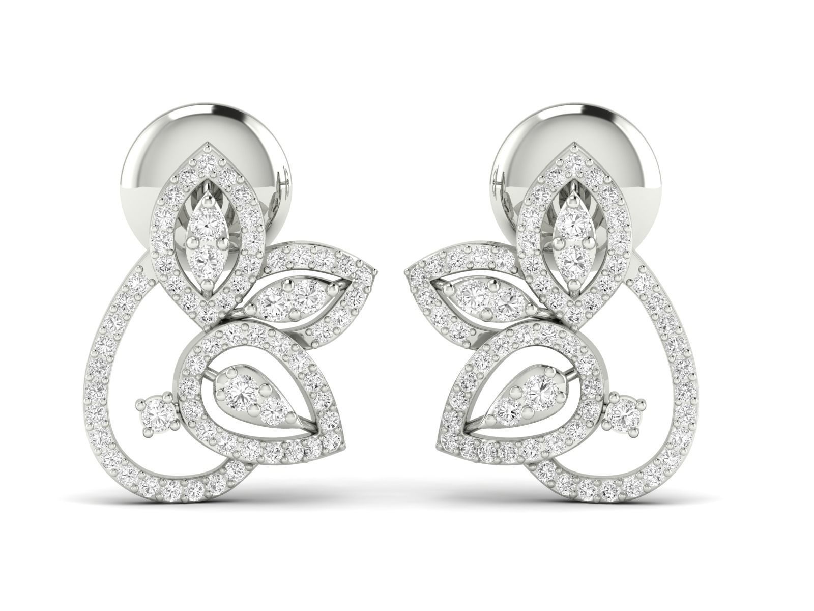 Women Pendant Earrings Ring set 3dm stl render detail 3D print model_30