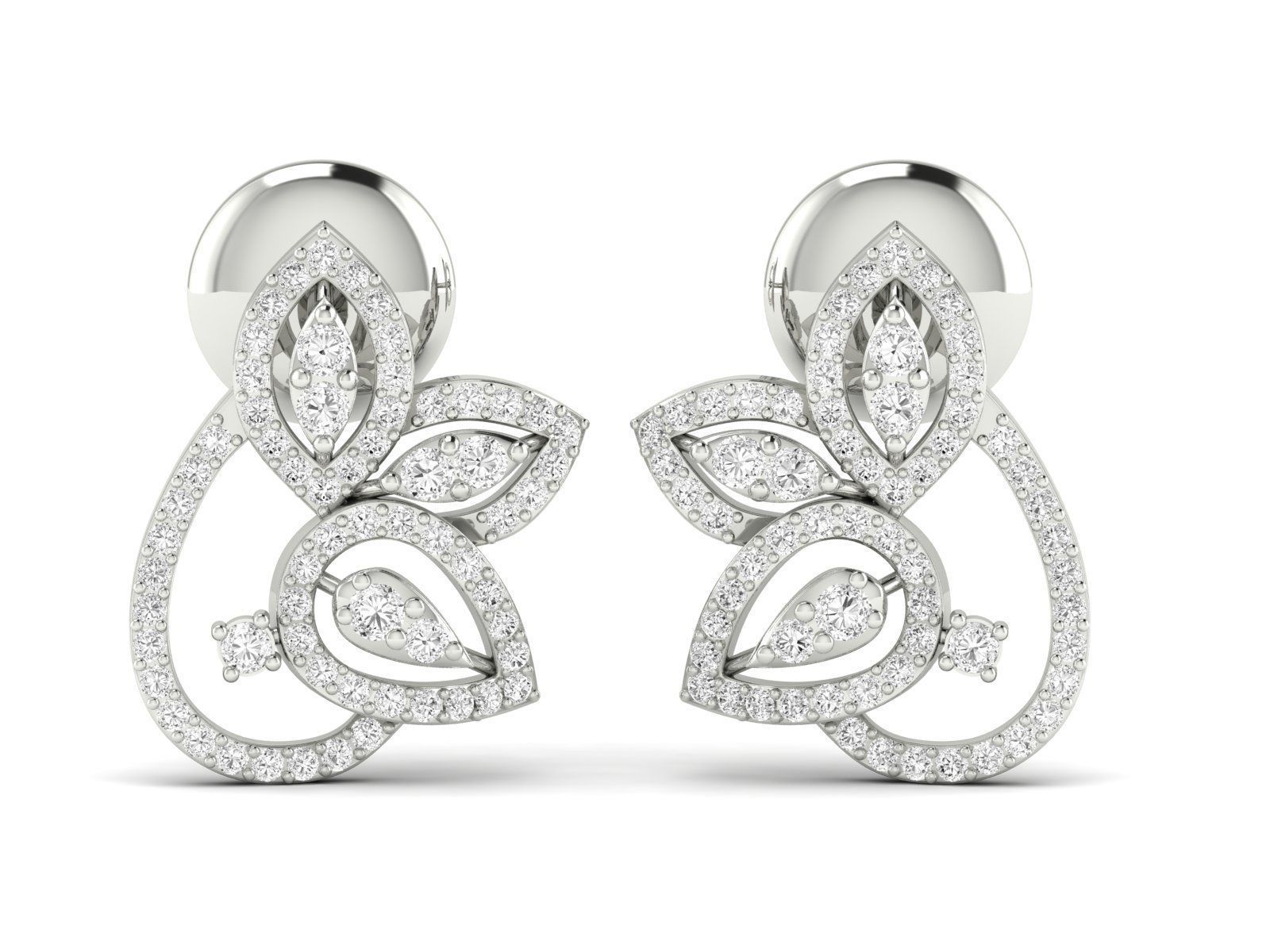 Women Pendant Earrings Ring set 3dm stl render detail 3D print model_29