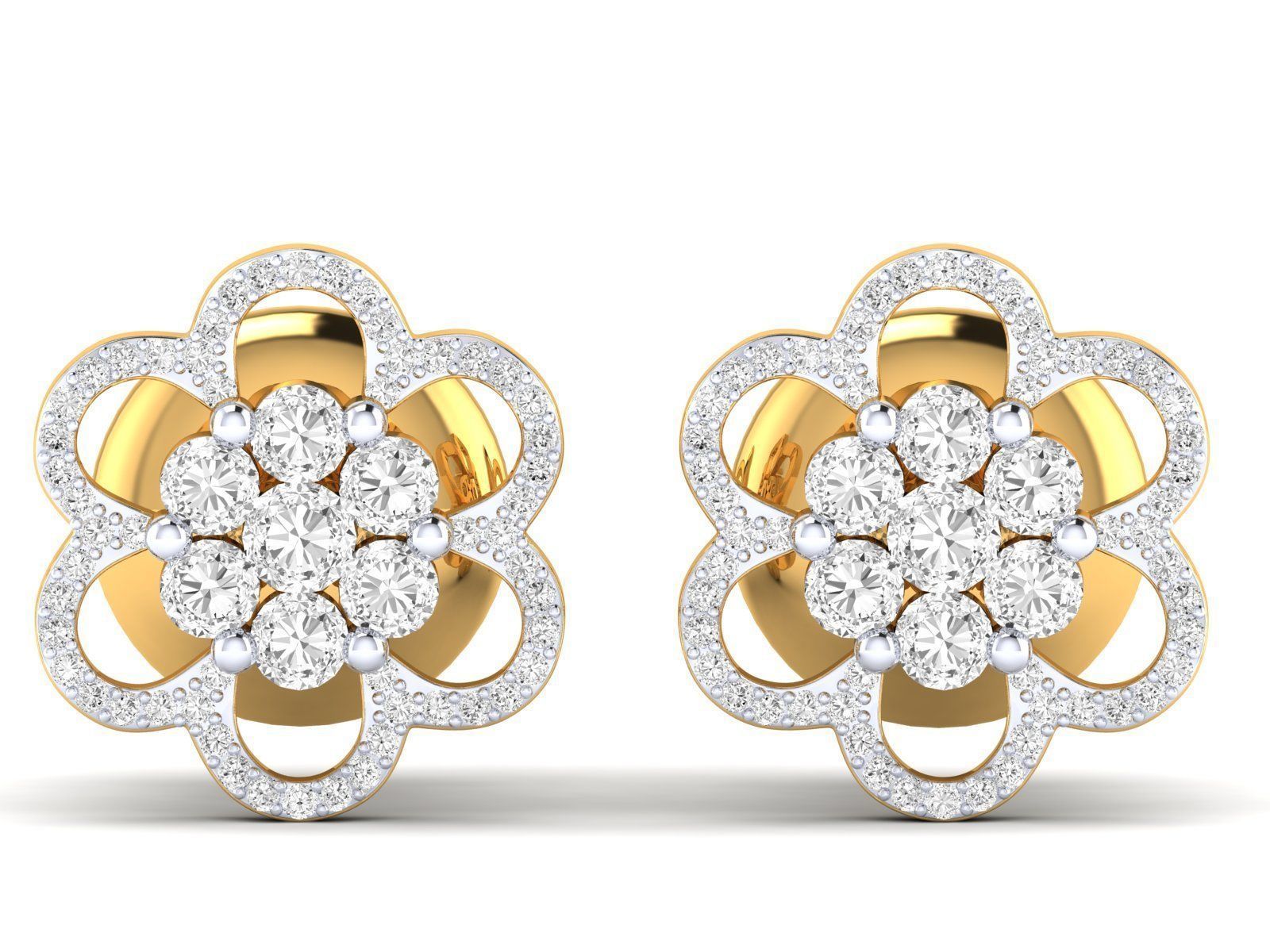 Women Pendant Earrings Ring set 3dm stl render detail 3D print model_35