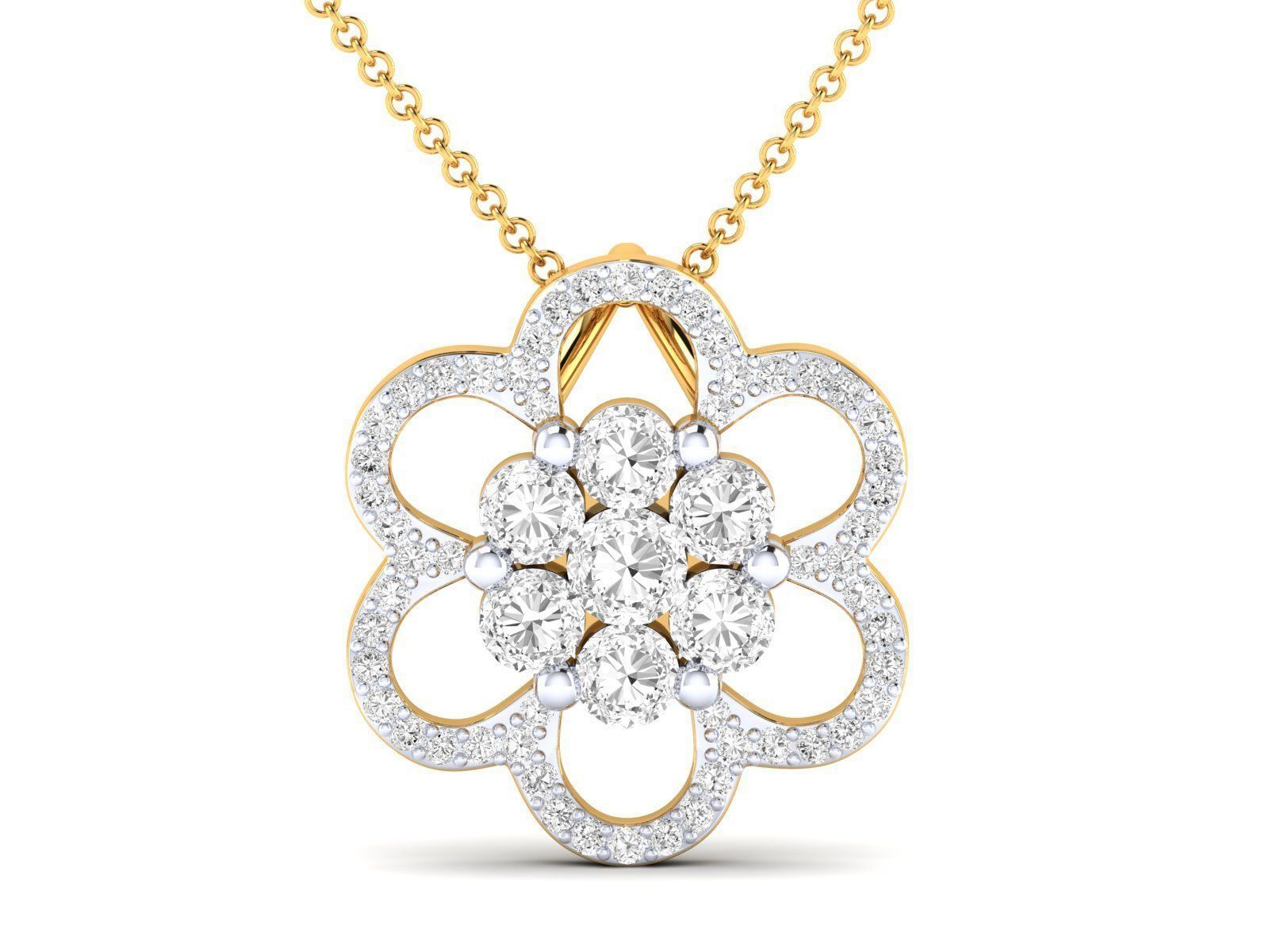 Women Pendant Earrings Ring set 3dm stl render detail 3D print model_17