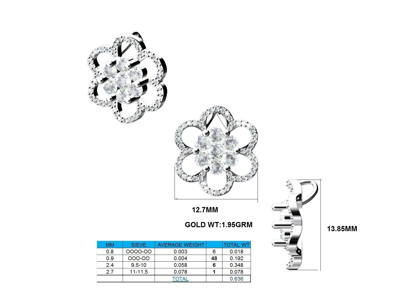 Women Pendant Earrings Ring set 3dm stl render detail 3D print model_21