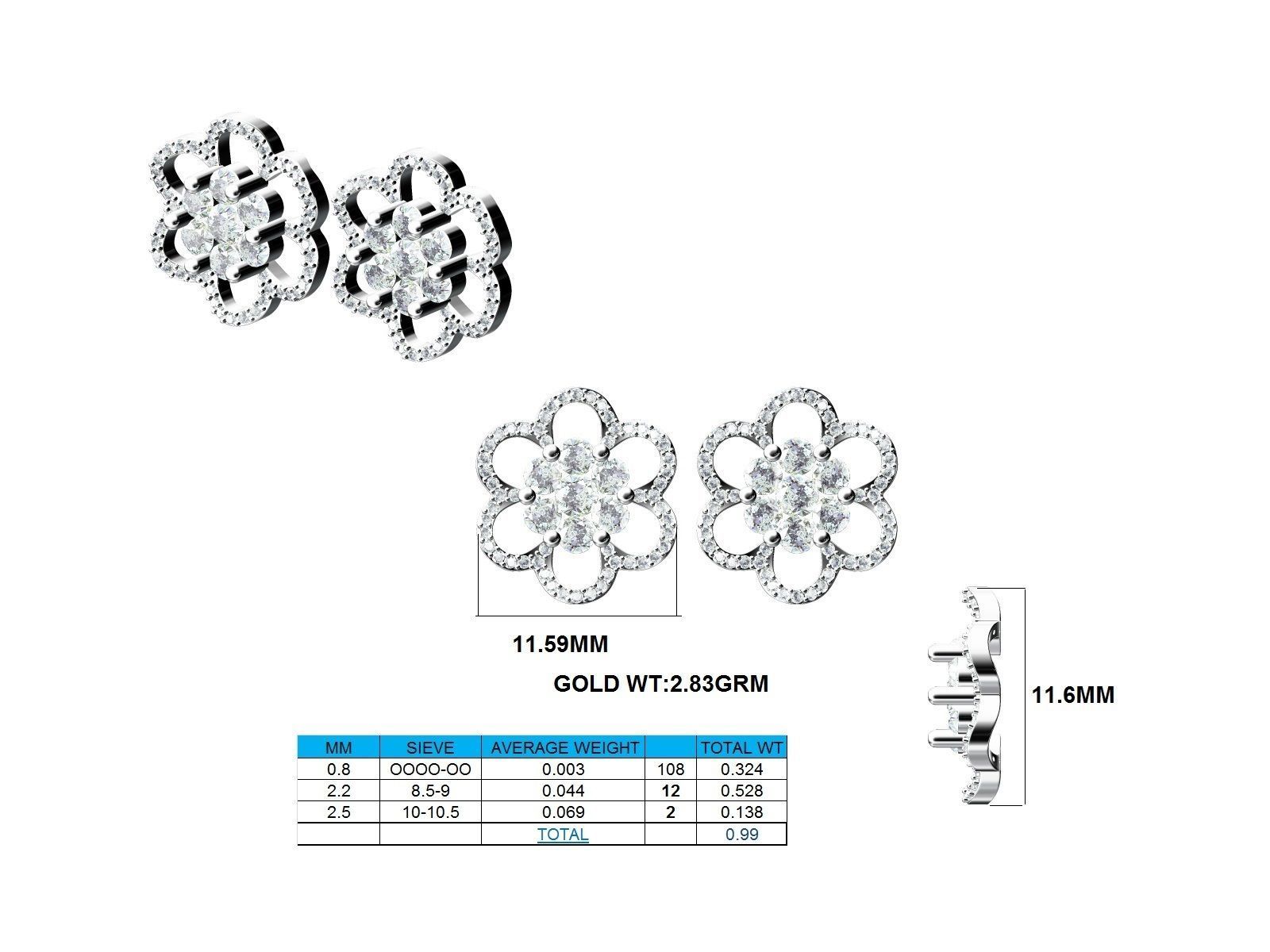 Women Pendant Earrings Ring set 3dm stl render detail 3D print model_39