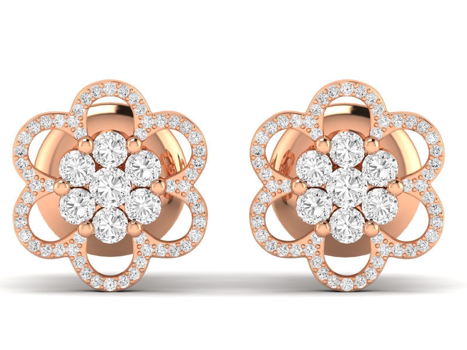 Women Pendant Earrings Ring set 3dm stl render detail 3D print model_2