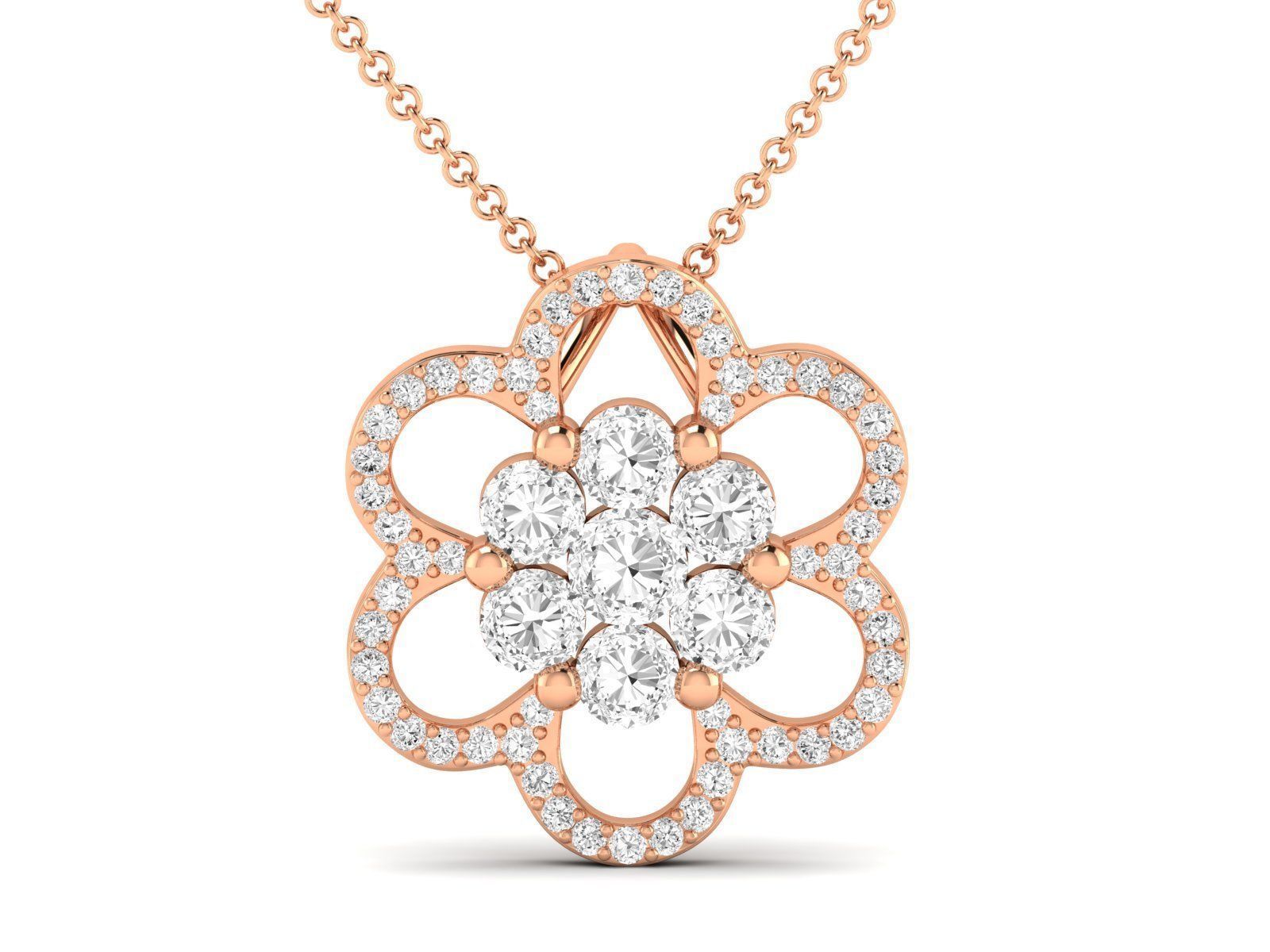 Women Pendant Earrings Ring set 3dm stl render detail 3D print model_3