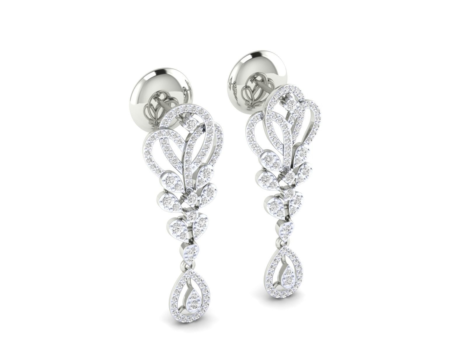 Women Pendant Earrings Ring set 3dm stl render detail 3D print model_28