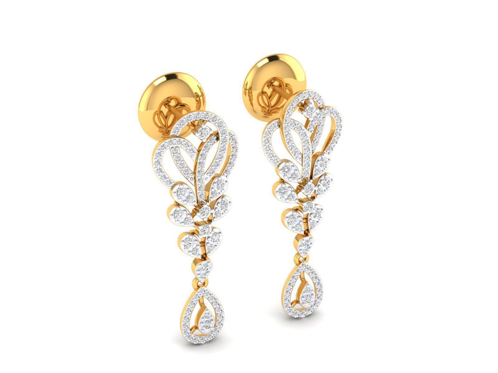 Women Pendant Earrings Ring set 3dm stl render detail 3D print model_33