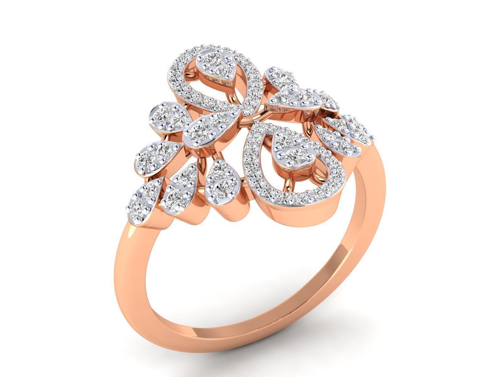 Women Pendant Earrings Ring set 3dm stl render detail 3D print model_41