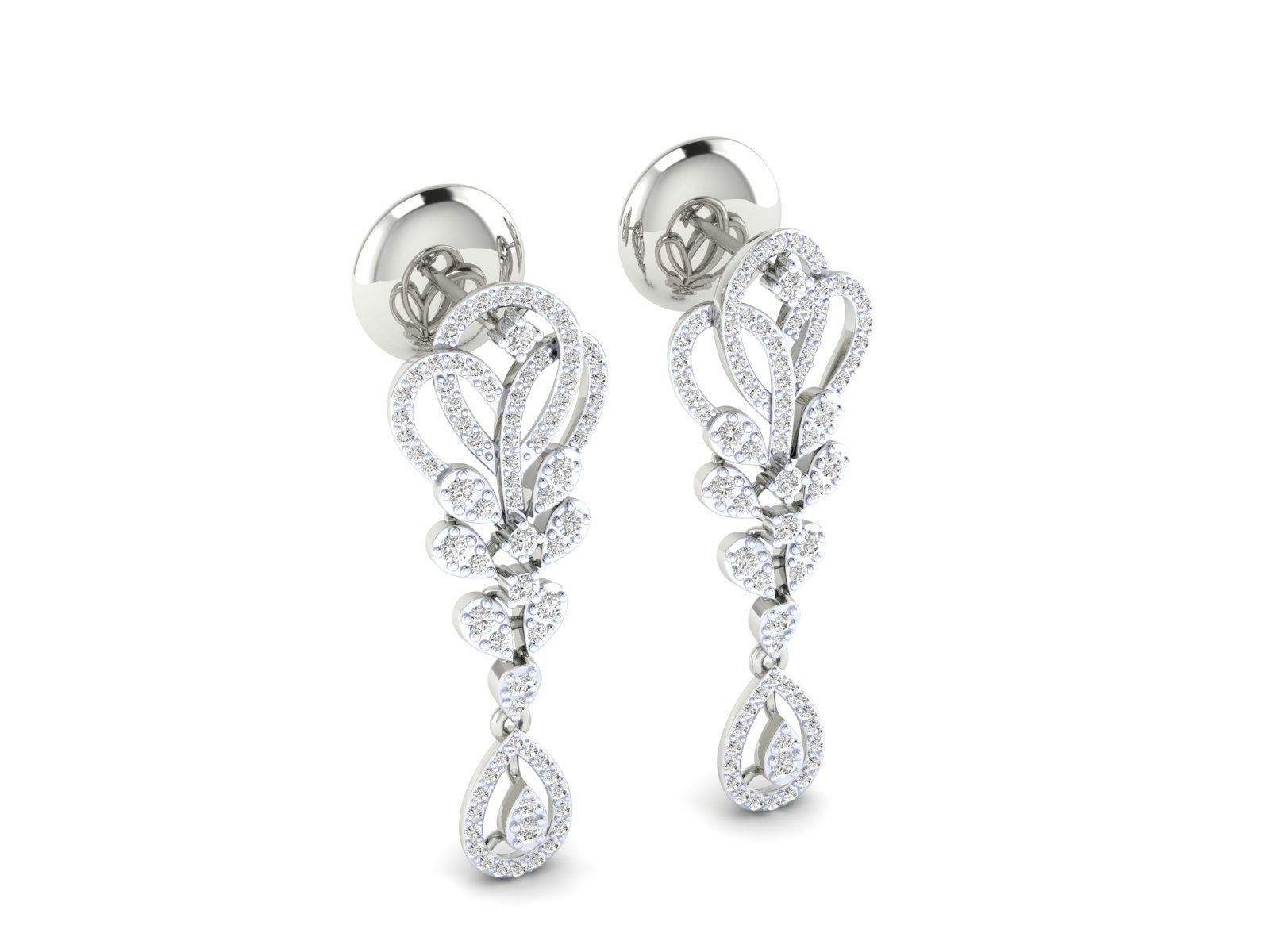 Women Pendant Earrings Ring set 3dm stl render detail 3D print model_27