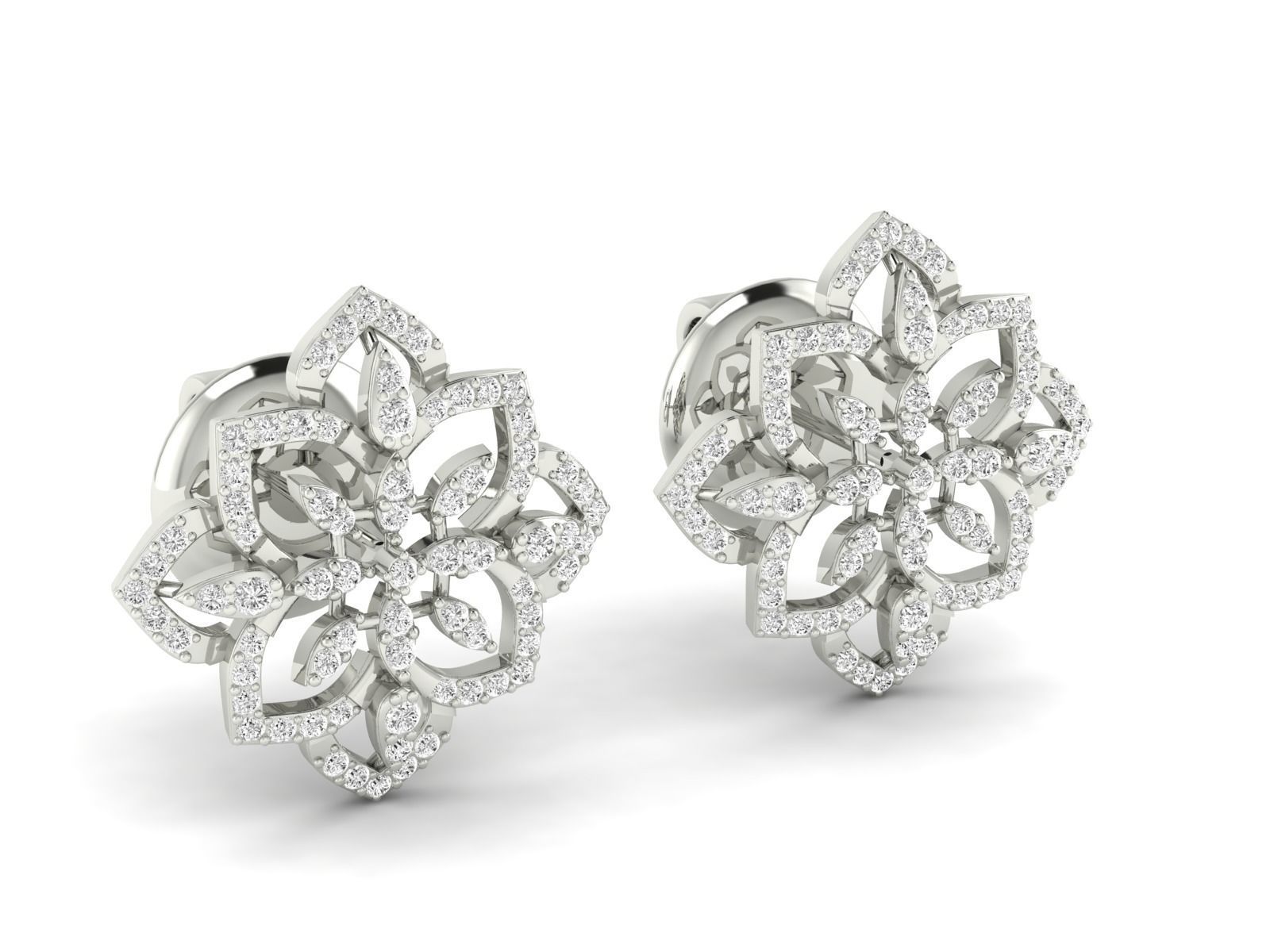 Women Pendant Earrings Ring set 3dm stl render detail 3D print model_28