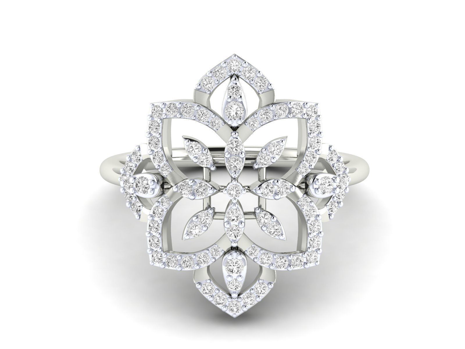 Women Pendant Earrings Ring set 3dm stl render detail 3D print model_53