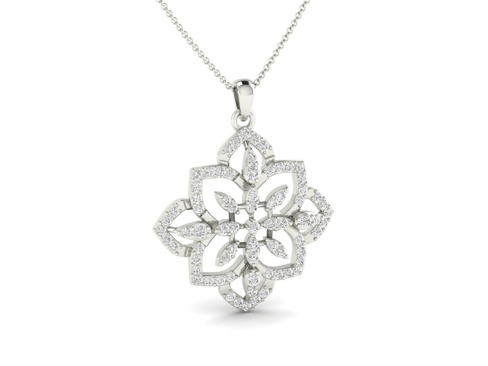 Women Pendant Earrings Ring set 3dm stl render detail 3D print model_9