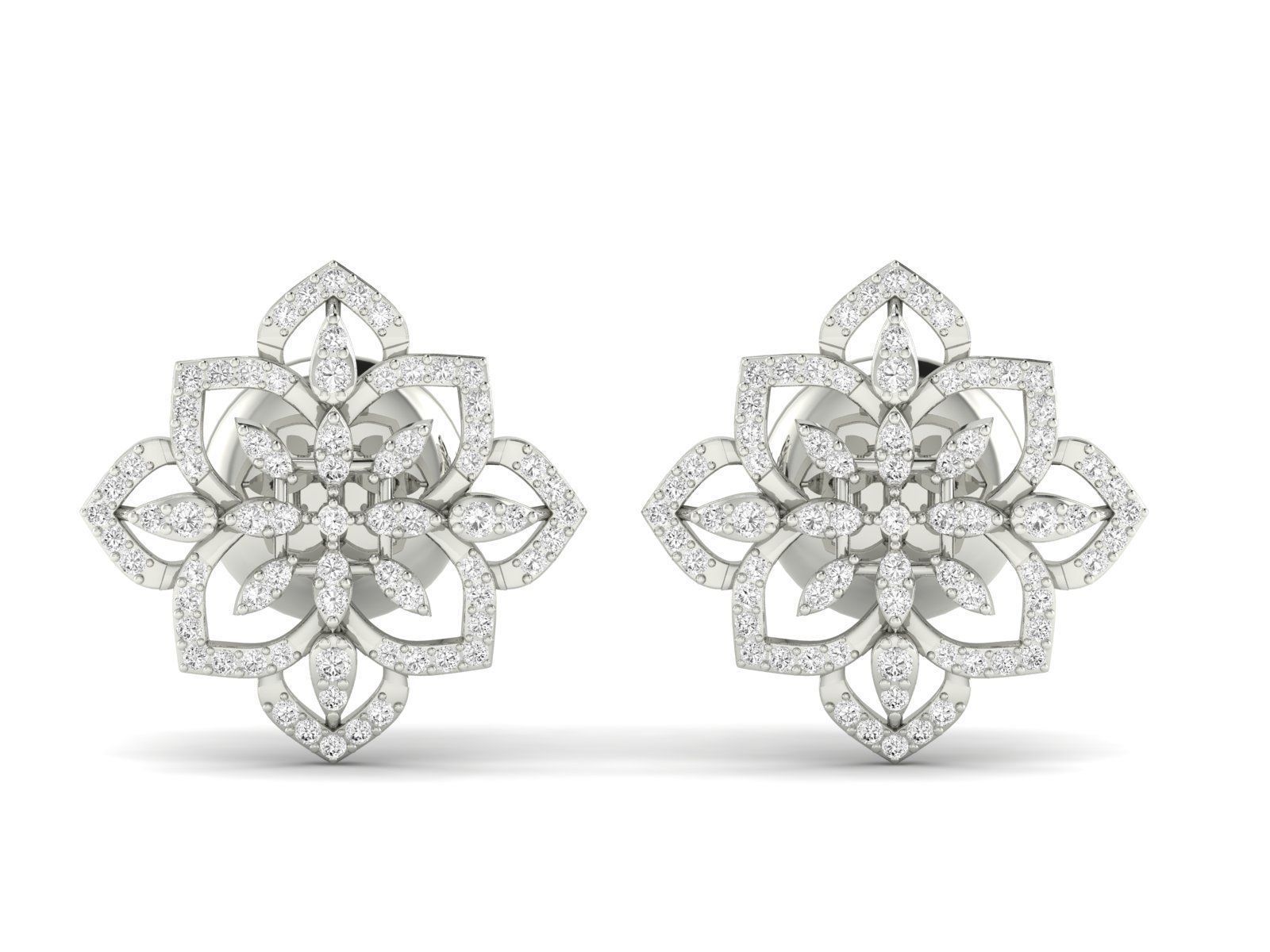 Women Pendant Earrings Ring set 3dm stl render detail 3D print model_29