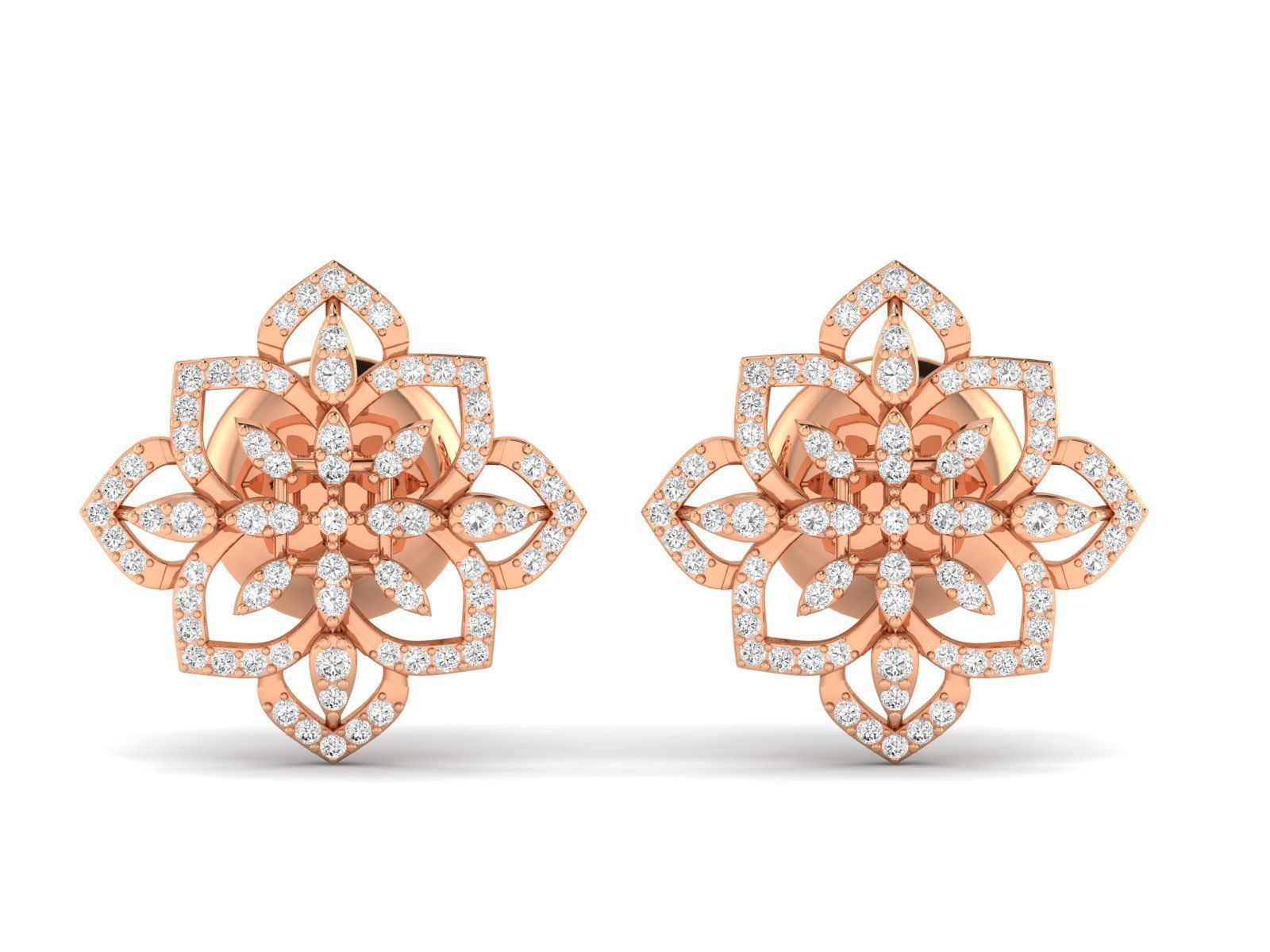 Women Pendant Earrings Ring set 3dm stl render detail 3D print model_2