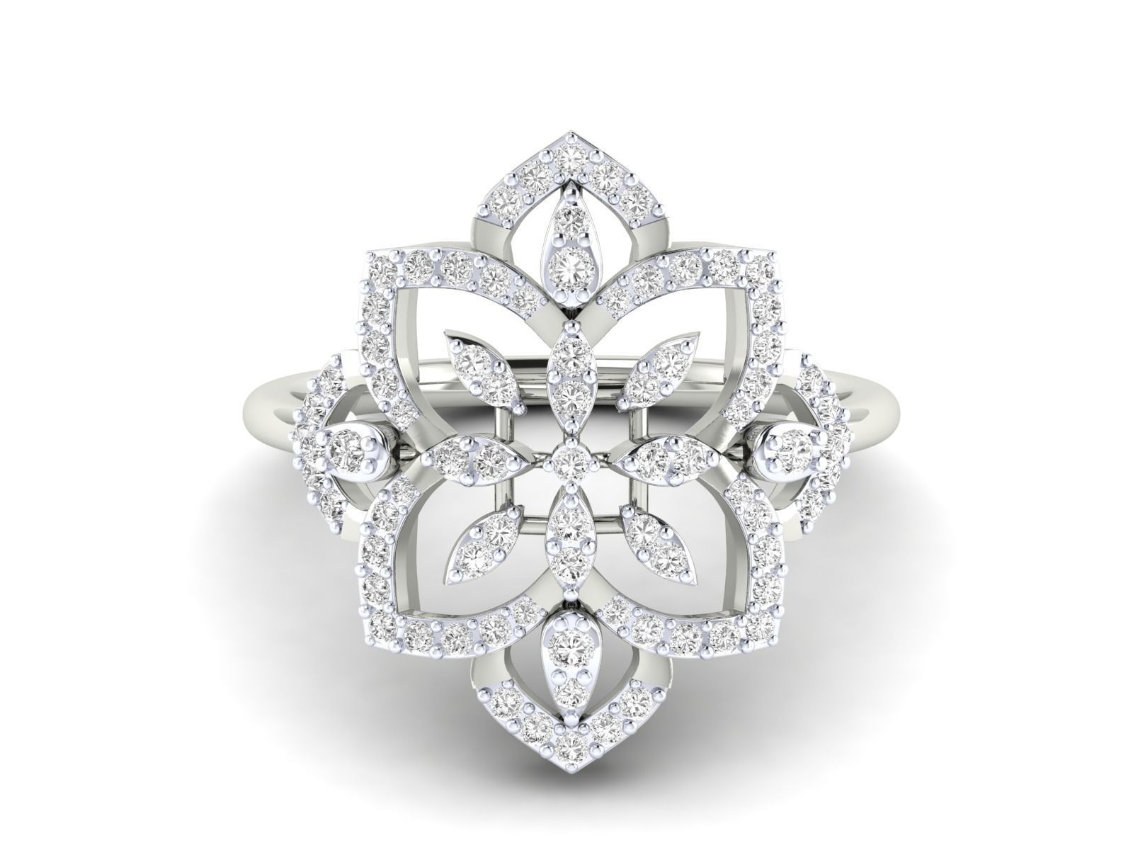 Women Pendant Earrings Ring set 3dm stl render detail 3D print model_54