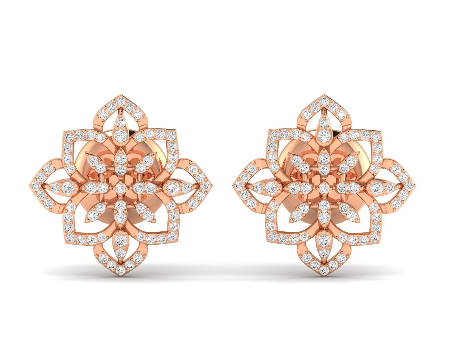 Women Pendant Earrings Ring set 3dm stl render detail 3D print model_24