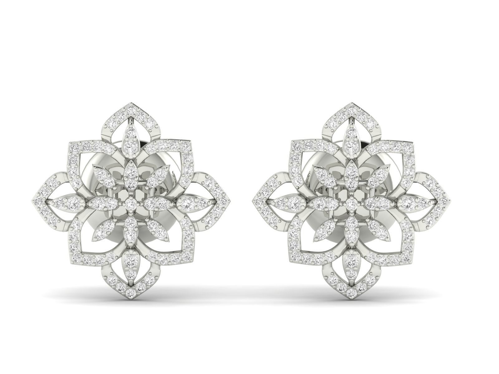 Women Pendant Earrings Ring set 3dm stl render detail 3D print model_30