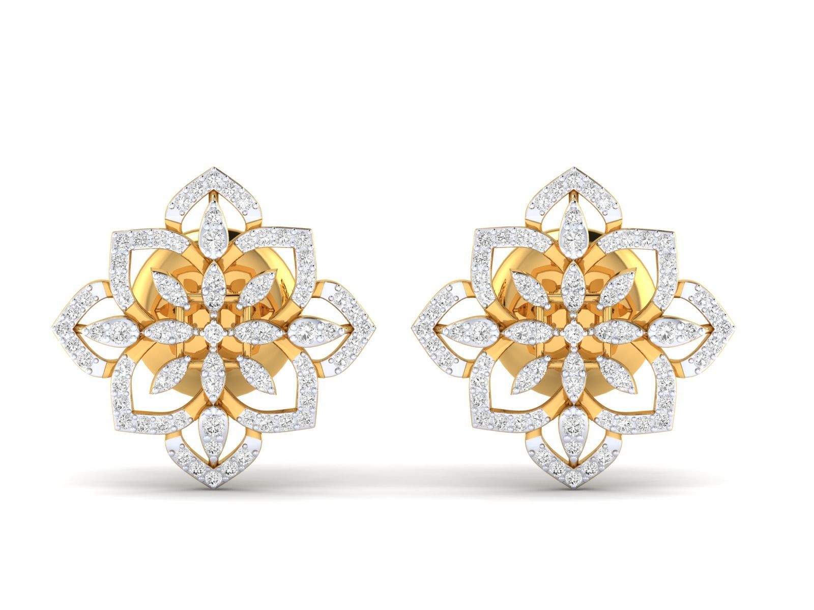 Women Pendant Earrings Ring set 3dm stl render detail 3D print model_36