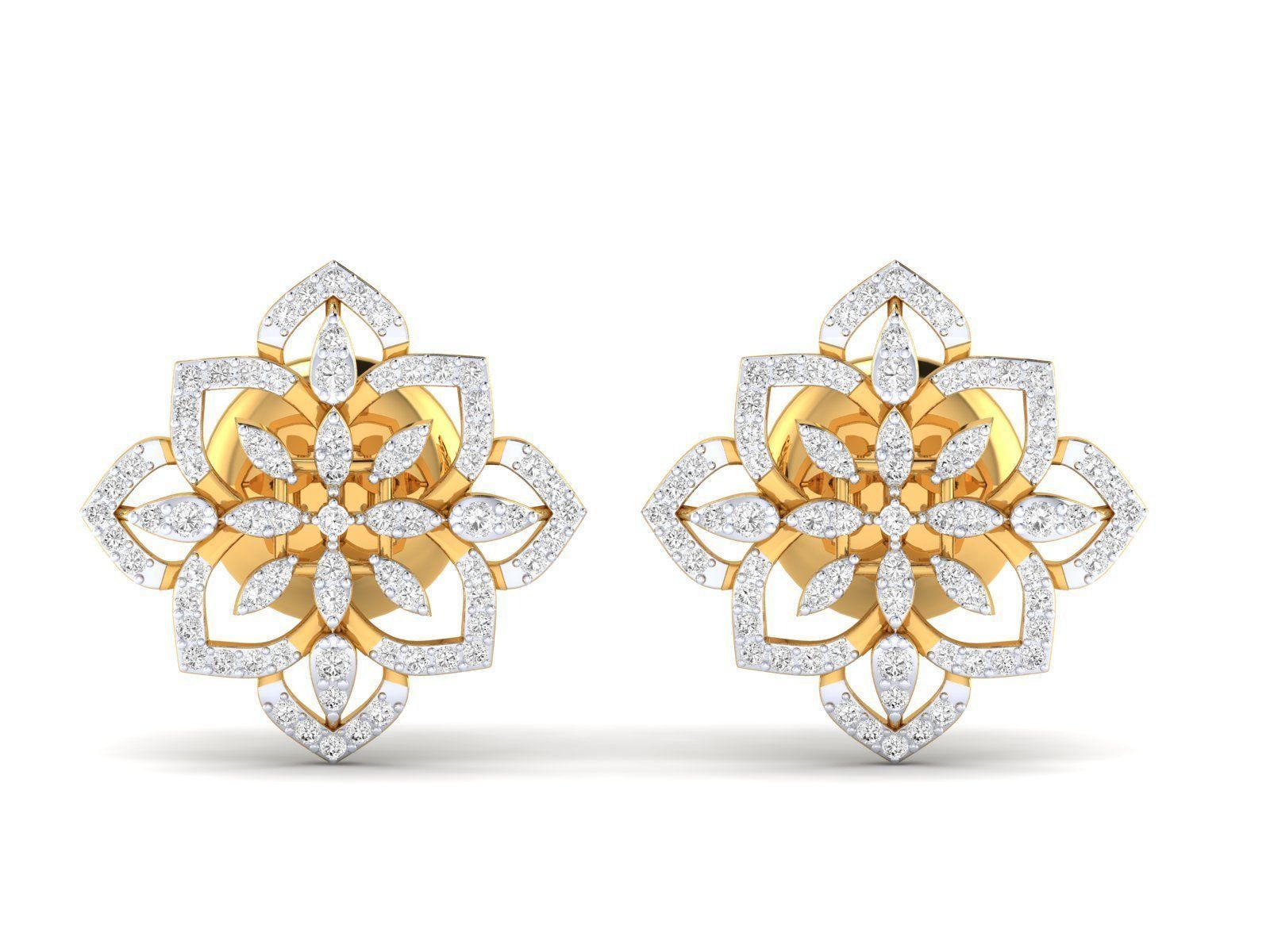 Women Pendant Earrings Ring set 3dm stl render detail 3D print model_35