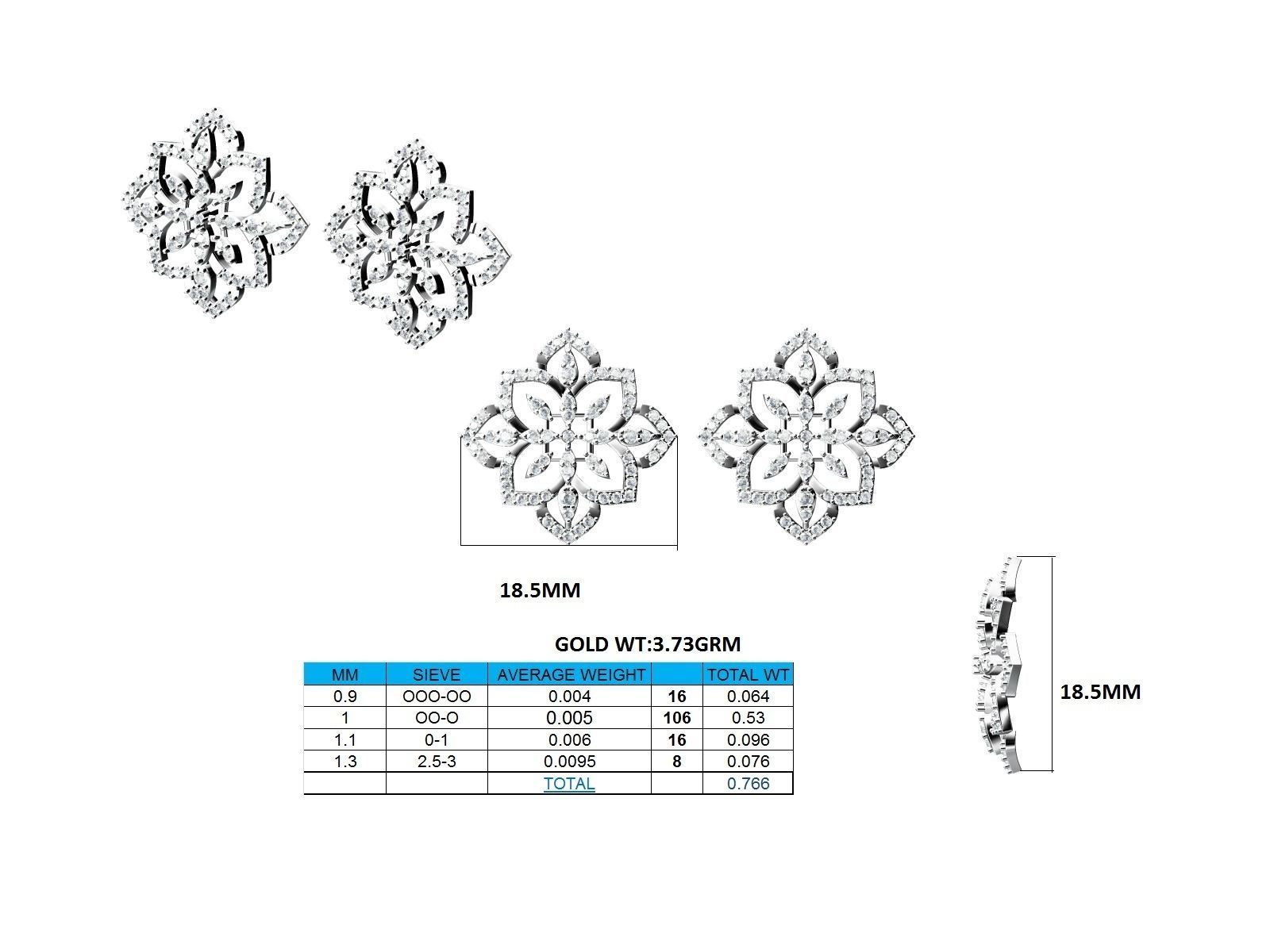 Women Pendant Earrings Ring set 3dm stl render detail 3D print model_39