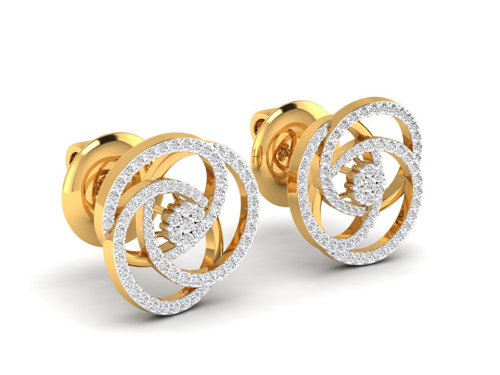 Women Pendant Earrings Ring set 3dm stl render detail 3D print model_33