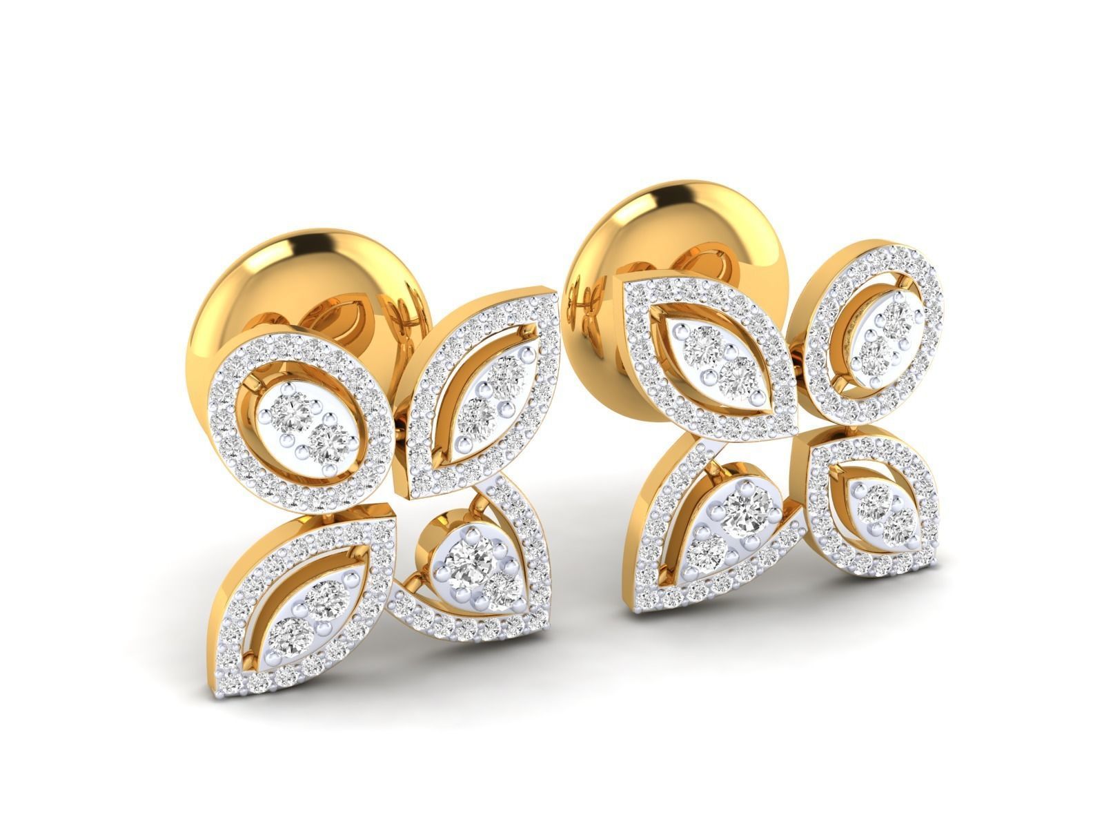 Women Pendant Earrings Ring set 3dm stl render detail 3D print model_34