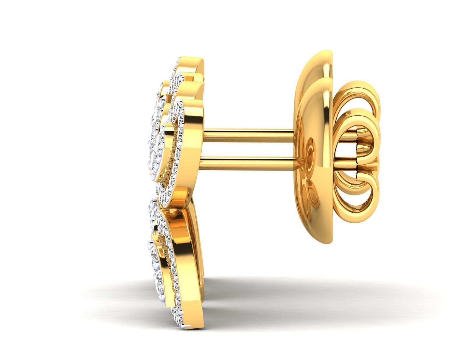 Women Pendant Earrings Ring set 3dm stl render detail 3D print model_35