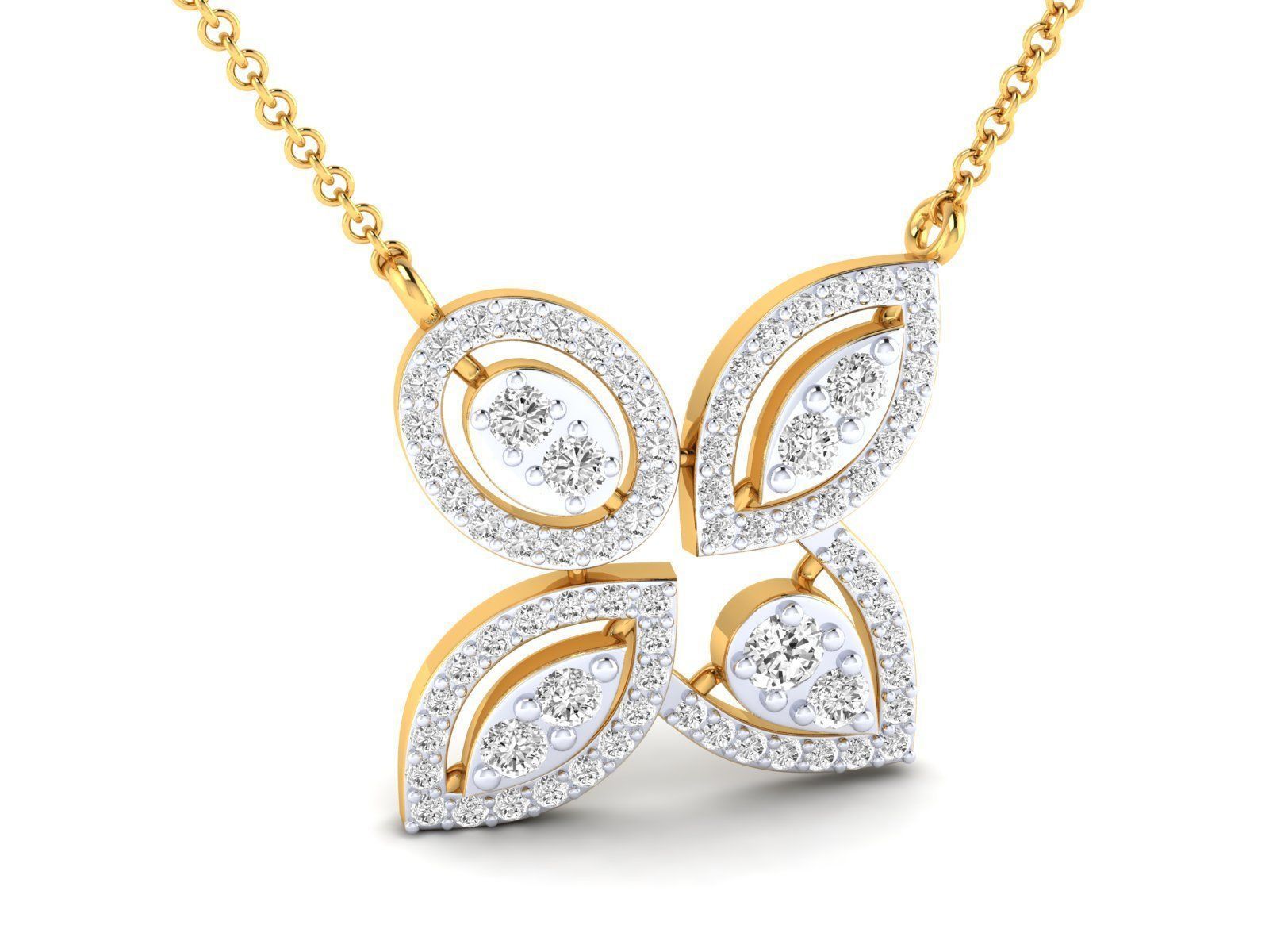 Women Pendant Earrings Ring set 3dm stl render detail 3D print model_17