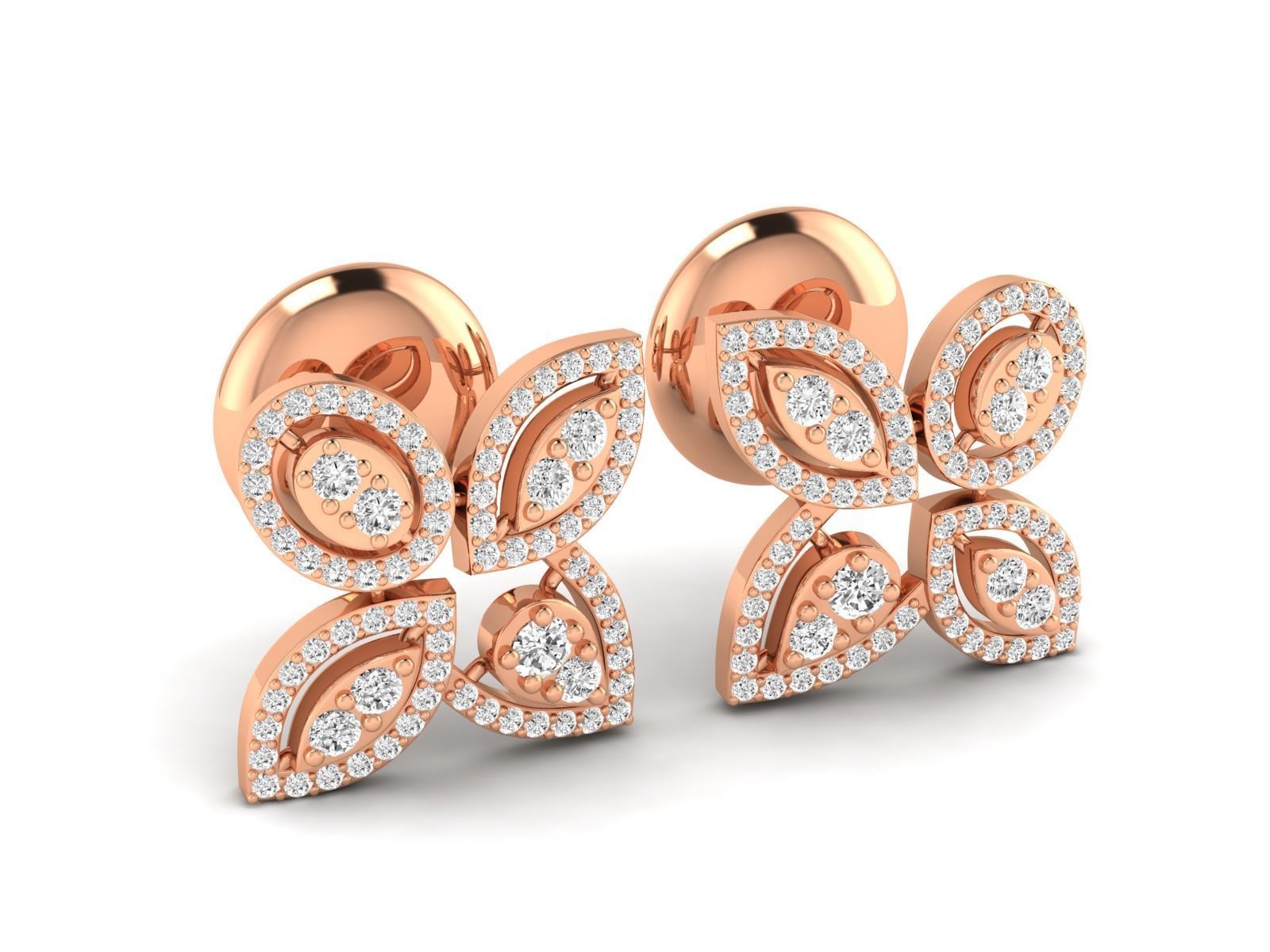 Women Pendant Earrings Ring set 3dm stl render detail 3D print model_23