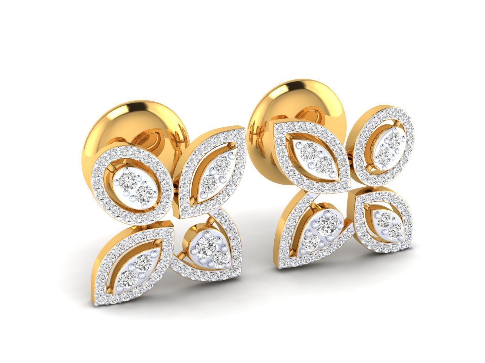 Women Pendant Earrings Ring set 3dm stl render detail 3D print model_33