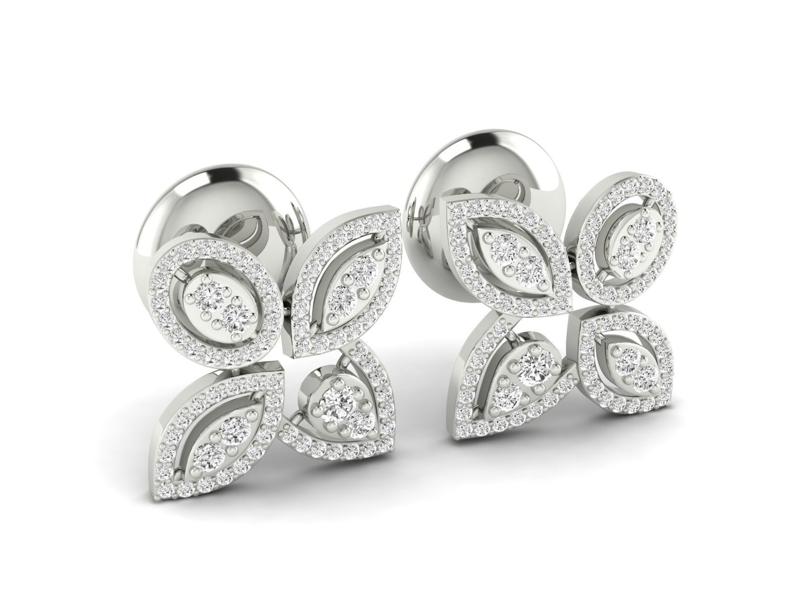 Women Pendant Earrings Ring set 3dm stl render detail 3D print model_28