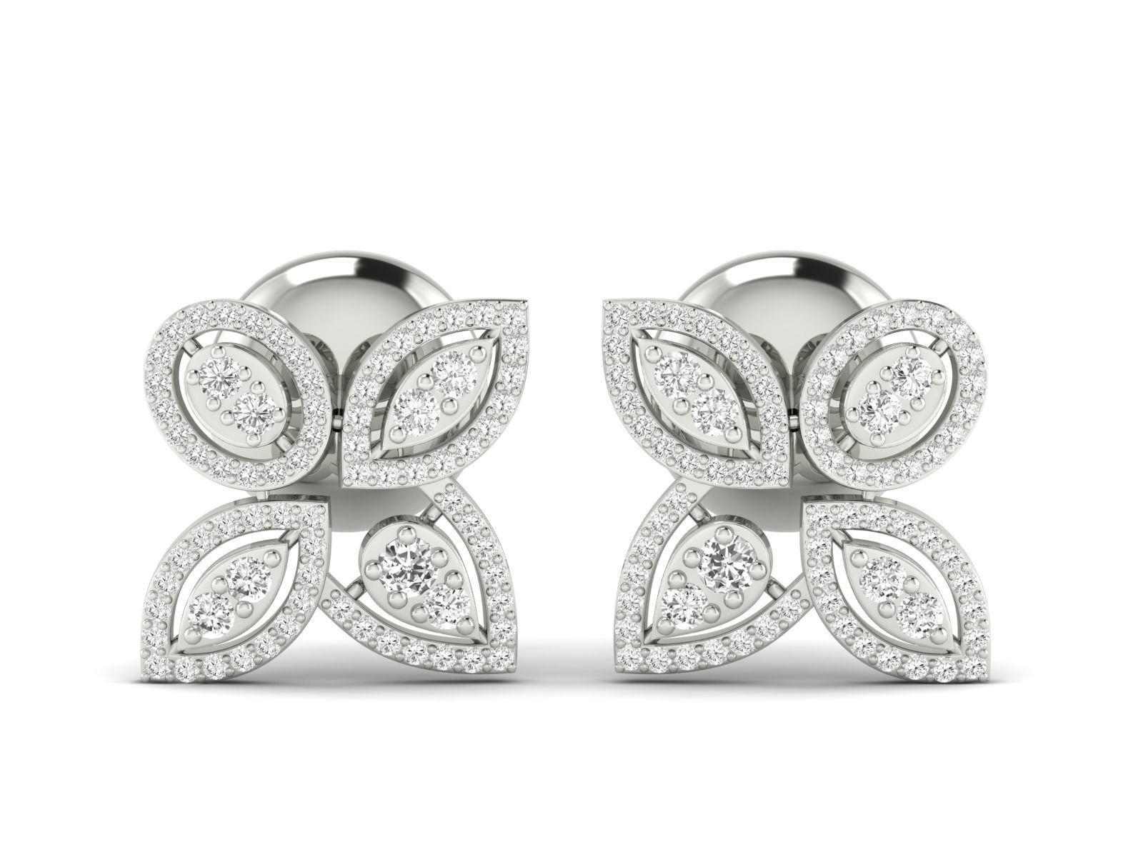 Women Pendant Earrings Ring set 3dm stl render detail 3D print model_30