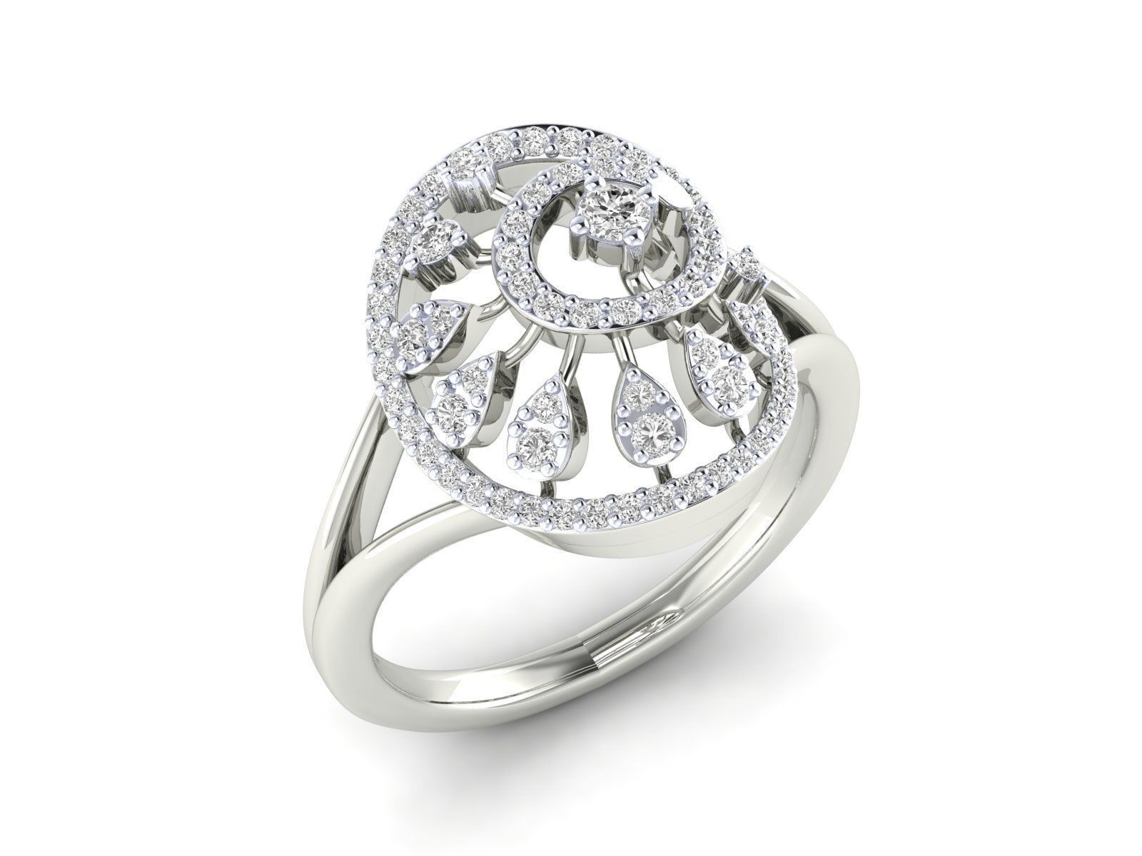 Women Pendant Earrings Ring set 3dm stl render detail 3D print model_47