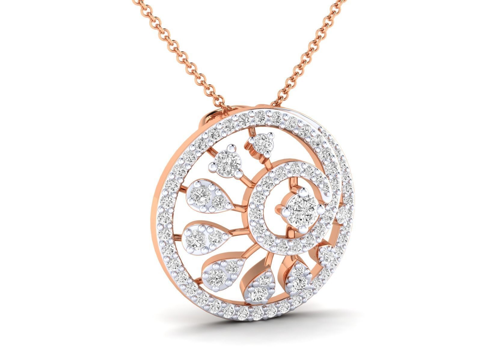 Women Pendant Earrings Ring set 3dm stl render detail 3D print model_8