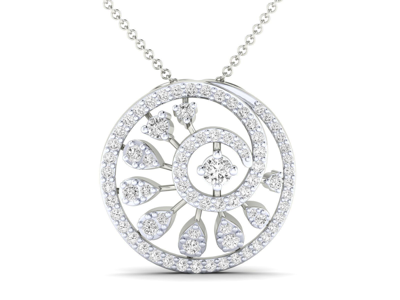 Women Pendant Earrings Ring set 3dm stl render detail 3D print model_13