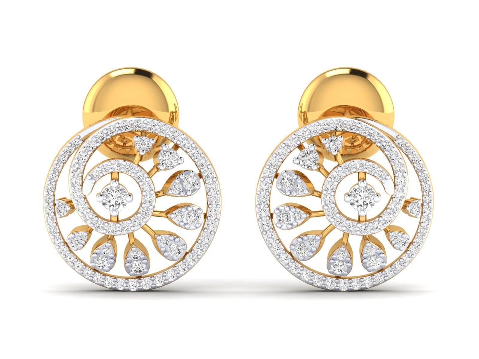 Women Pendant Earrings Ring set 3dm stl render detail 3D print model_36