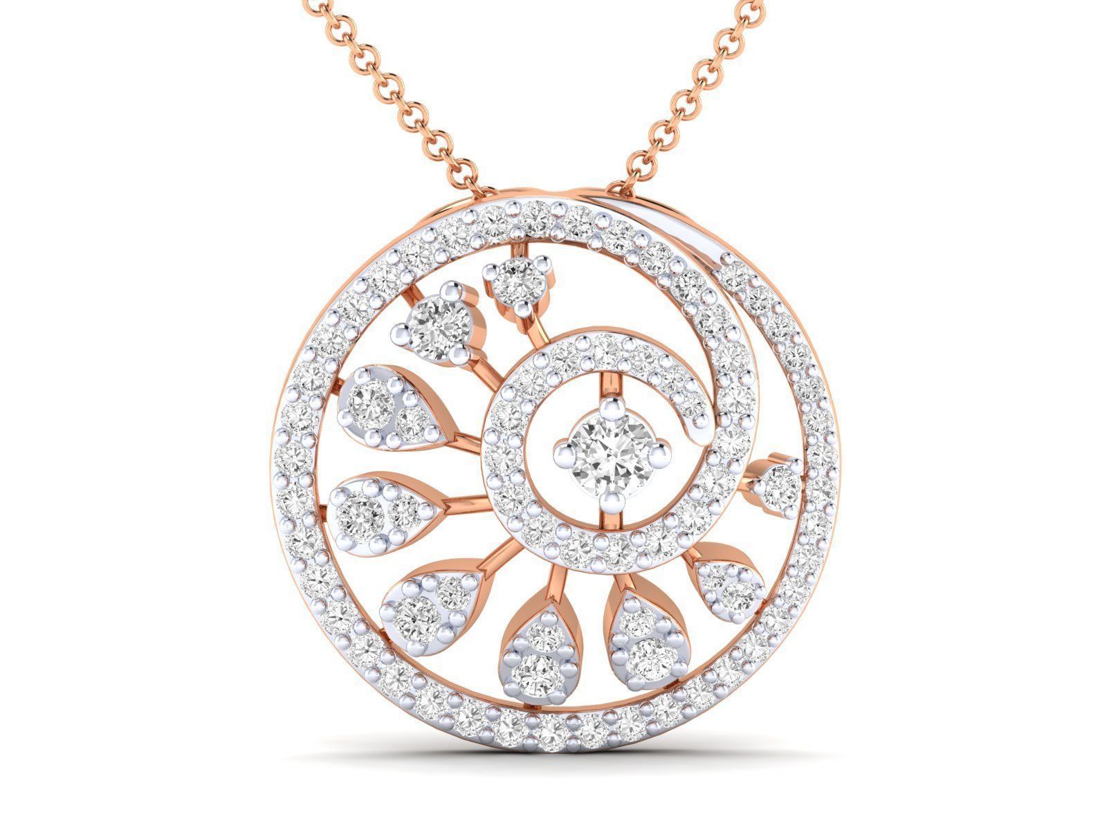 Women Pendant Earrings Ring set 3dm stl render detail 3D print model_1