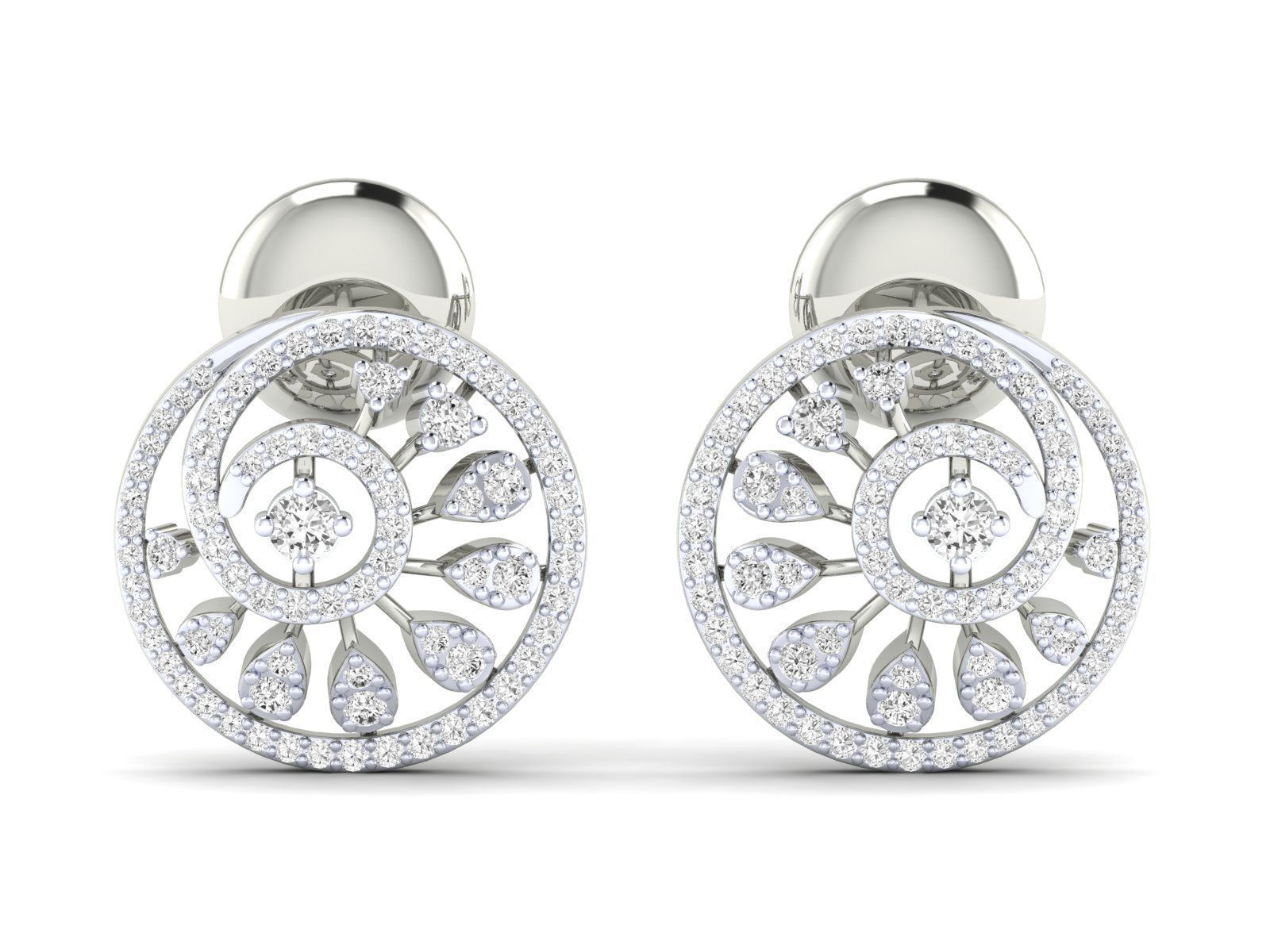 Women Pendant Earrings Ring set 3dm stl render detail 3D print model_29